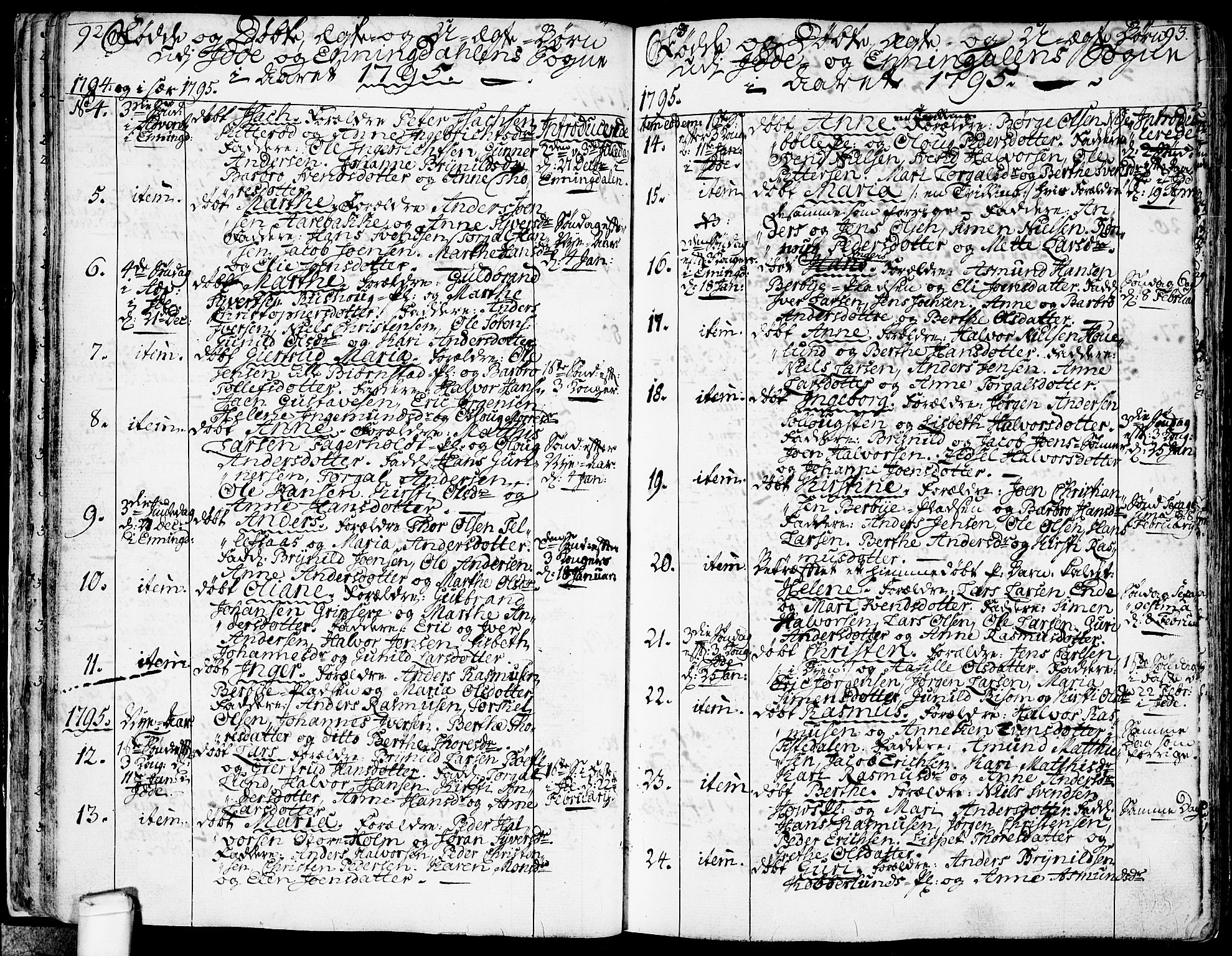 Idd prestekontor Kirkebøker, AV/SAO-A-10911/F/Fc/L0001: Parish register (official) no. III 1, 1770-1814, p. 92-93