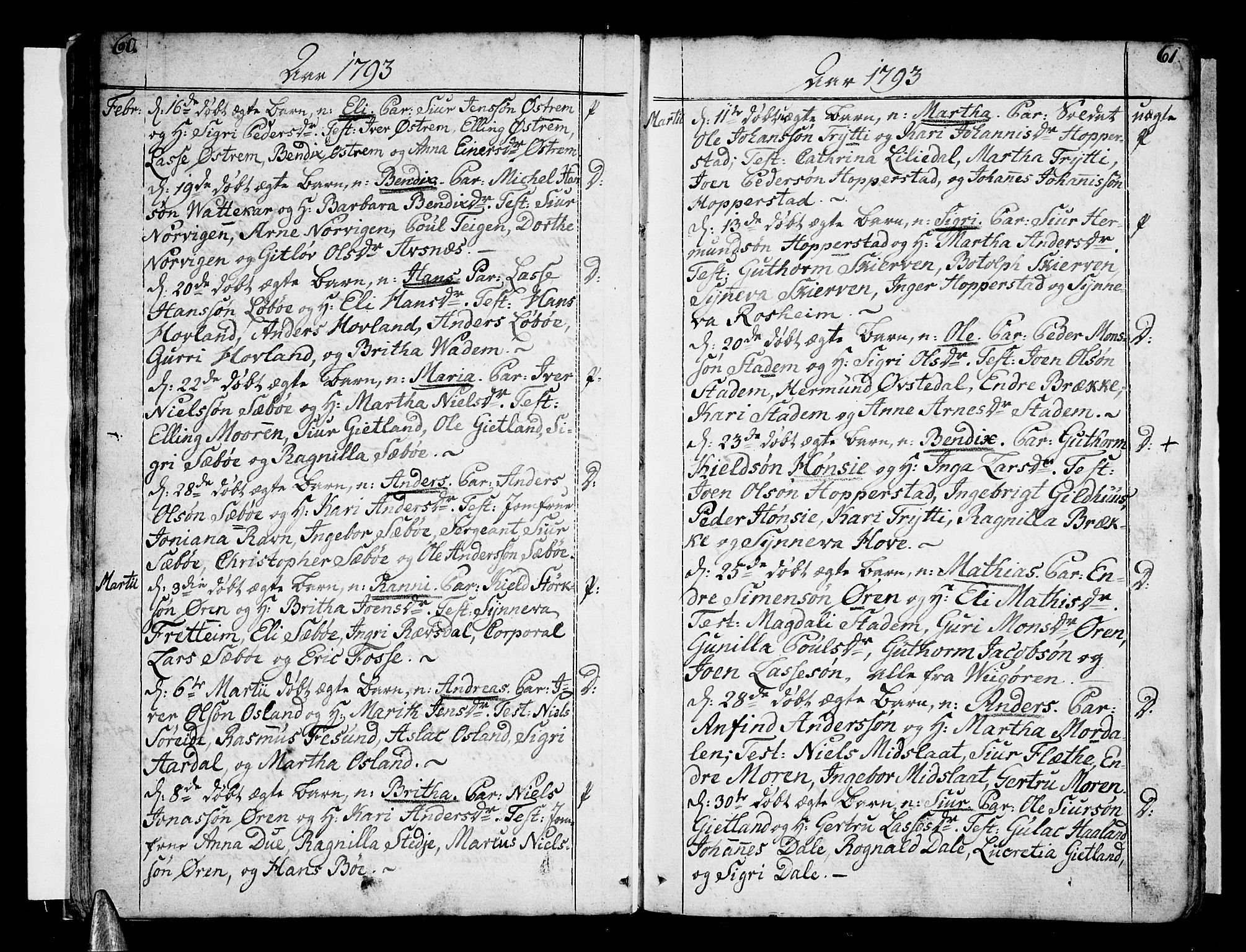 Vik sokneprestembete, SAB/A-81501: Parish register (official) no. A 5, 1787-1820, p. 60-61
