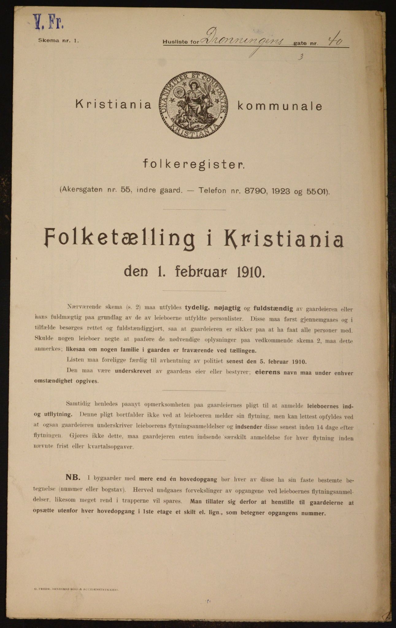 OBA, Municipal Census 1910 for Kristiania, 1910, p. 16512