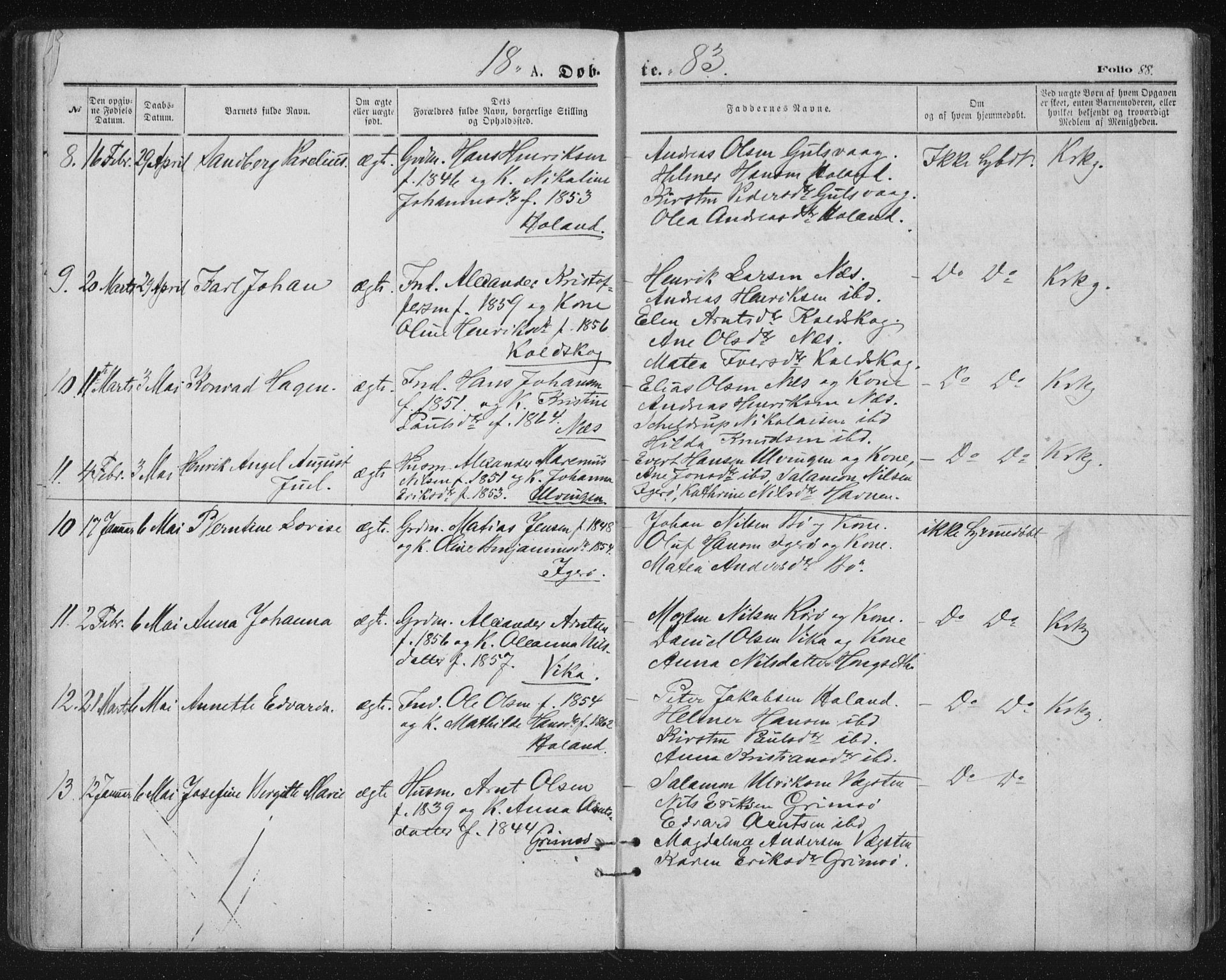 Ministerialprotokoller, klokkerbøker og fødselsregistre - Nordland, AV/SAT-A-1459/816/L0241: Parish register (official) no. 816A07, 1870-1885, p. 88