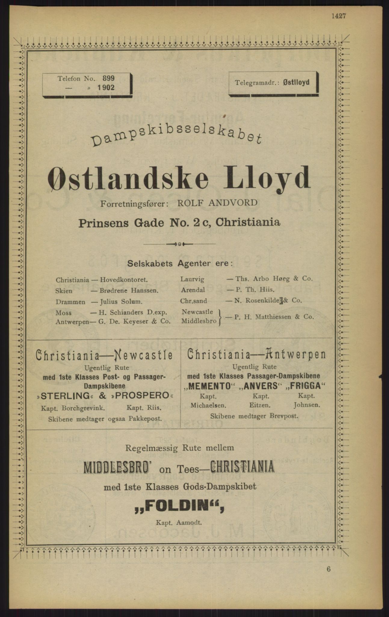 Kristiania/Oslo adressebok, PUBL/-, 1902, p. 1427