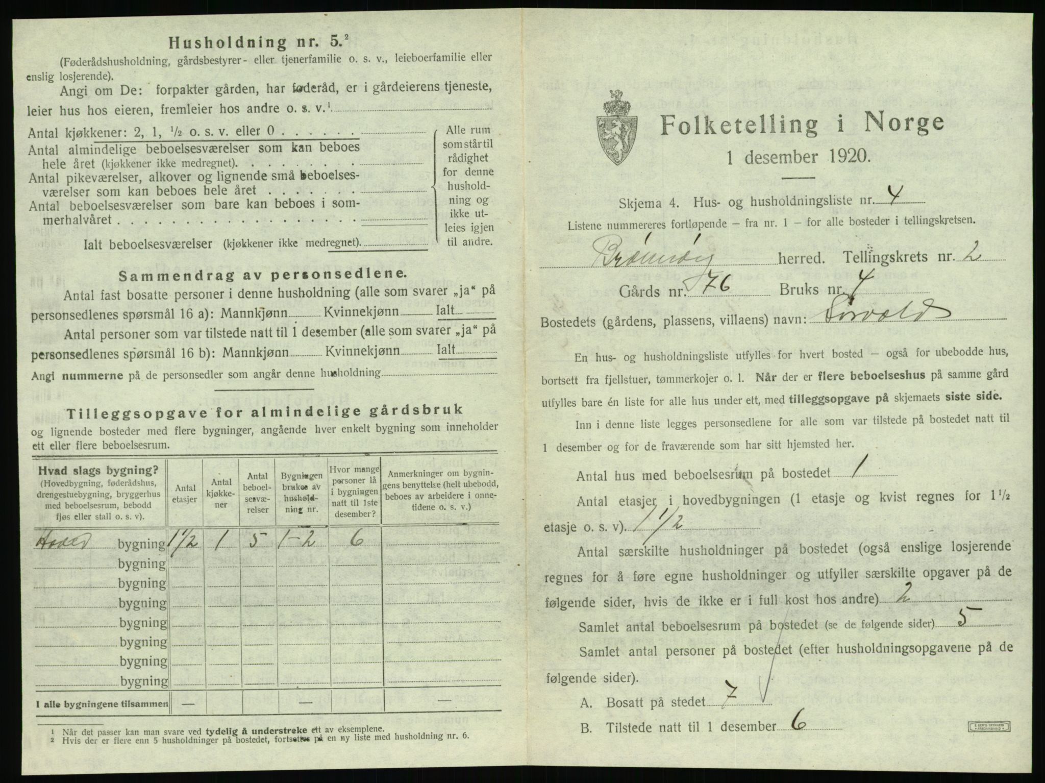 SAT, 1920 census for Brønnøy, 1920, p. 138