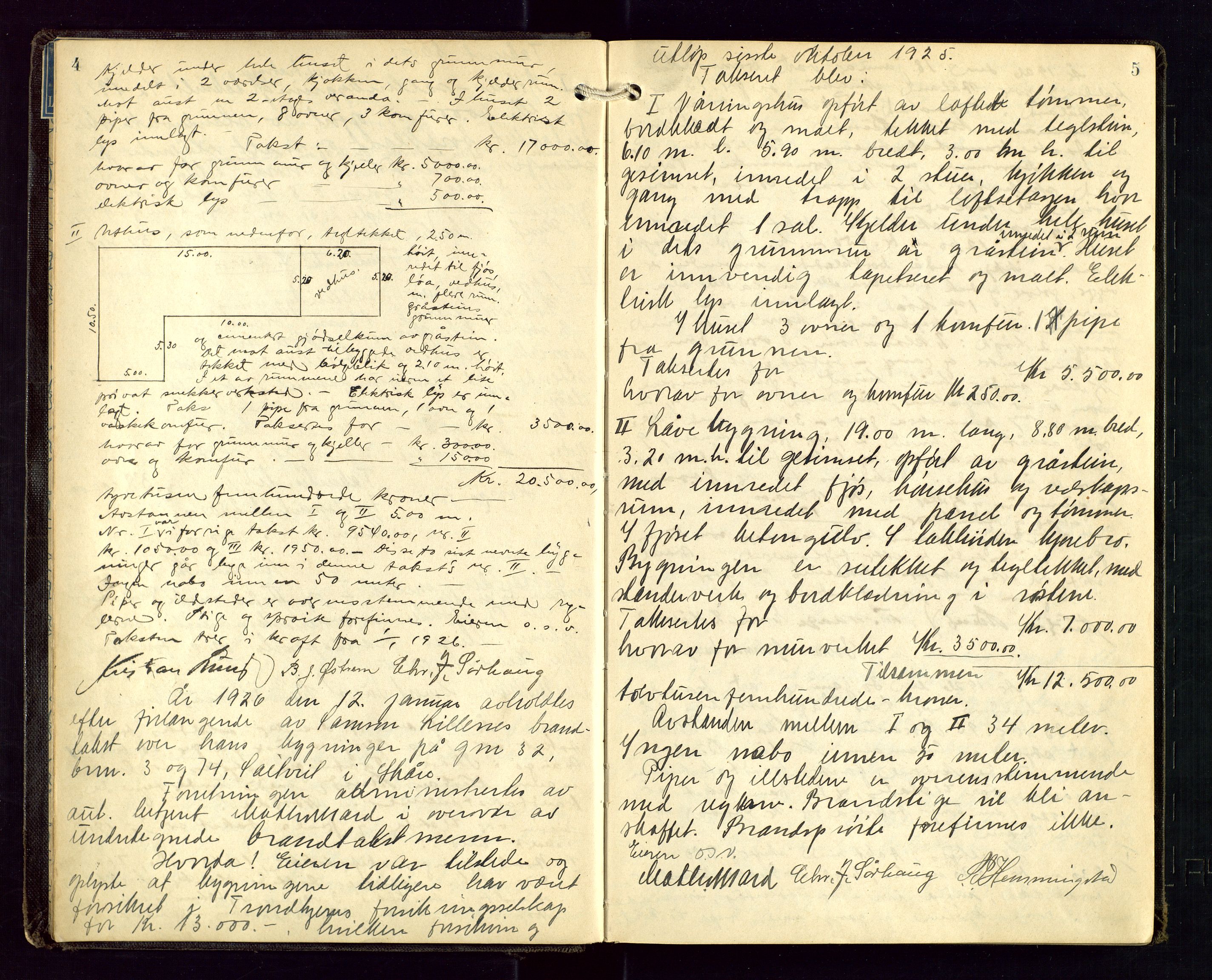 Torvestad lensmannskontor, AV/SAST-A-100307/1/Goa/L0004: "Brandtakstsprotokoll for lensmannen i Torvastad", 1925-1934, p. 4-5