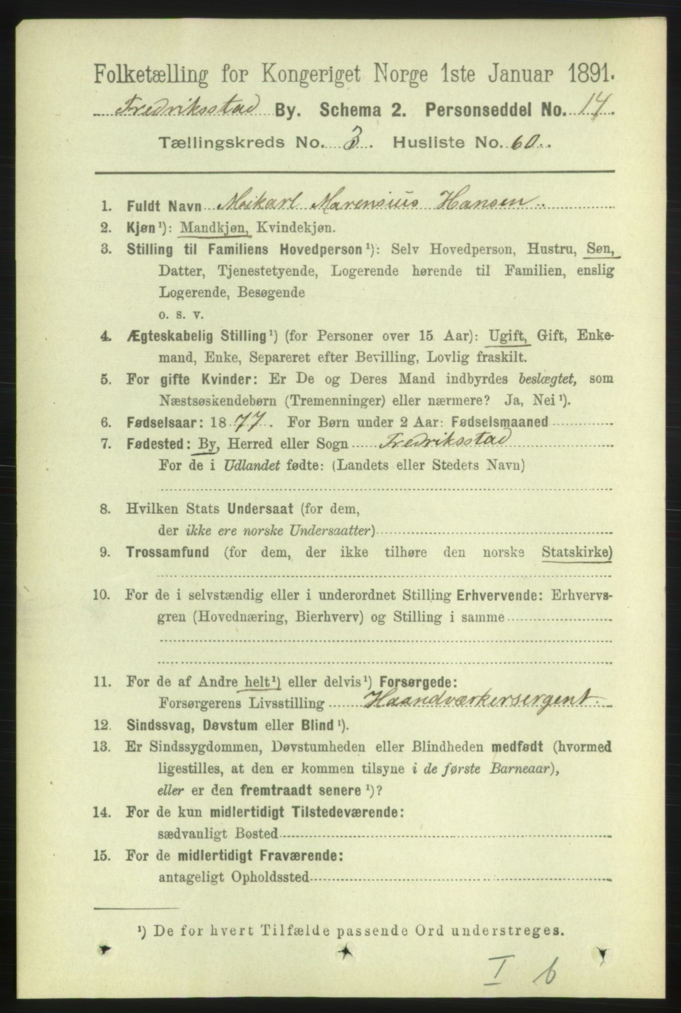 RA, 1891 census for 0103 Fredrikstad, 1891, p. 5810