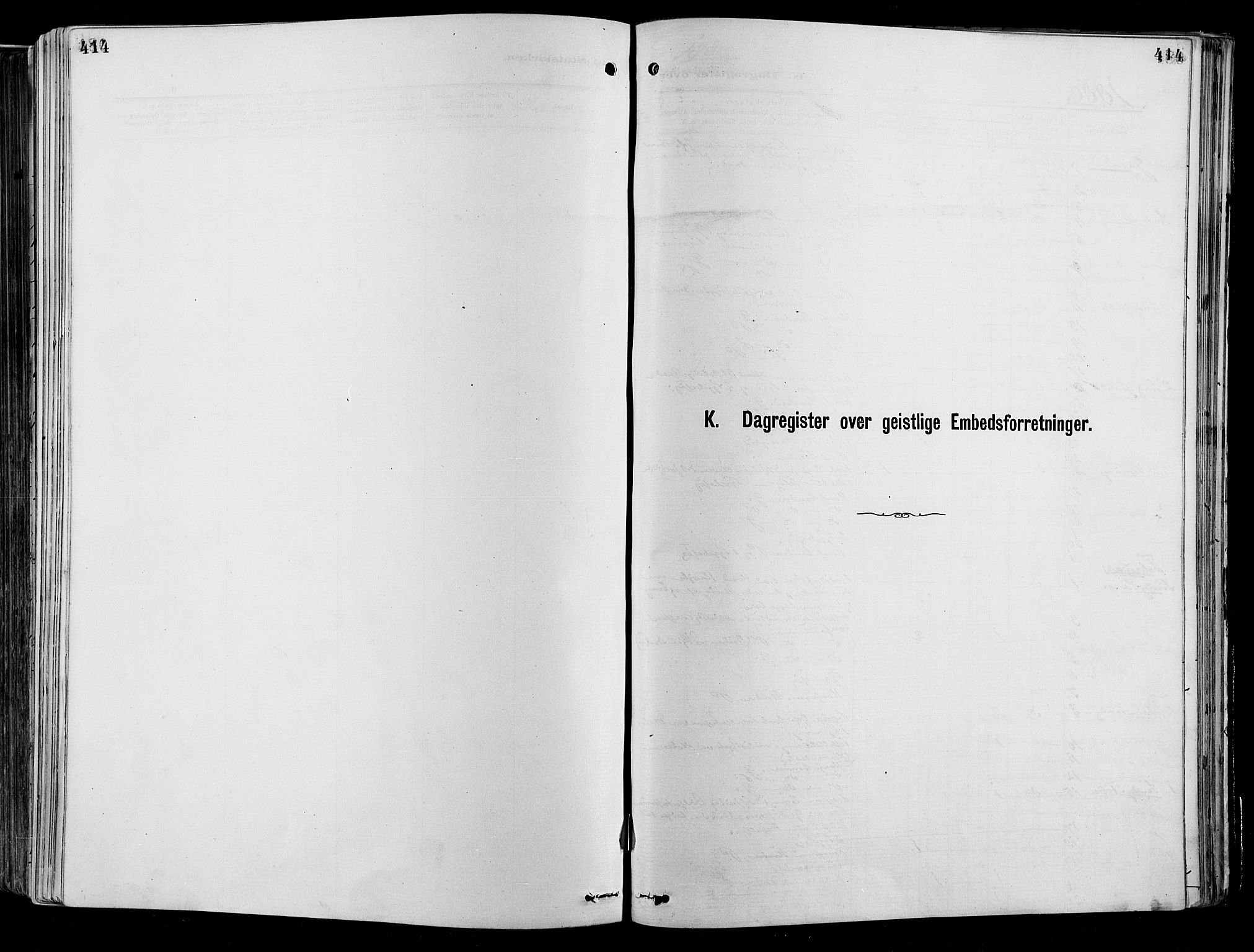 Garnisonsmenigheten Kirkebøker, SAO/A-10846/F/Fa/L0012: Parish register (official) no. 12, 1880-1893, p. 414