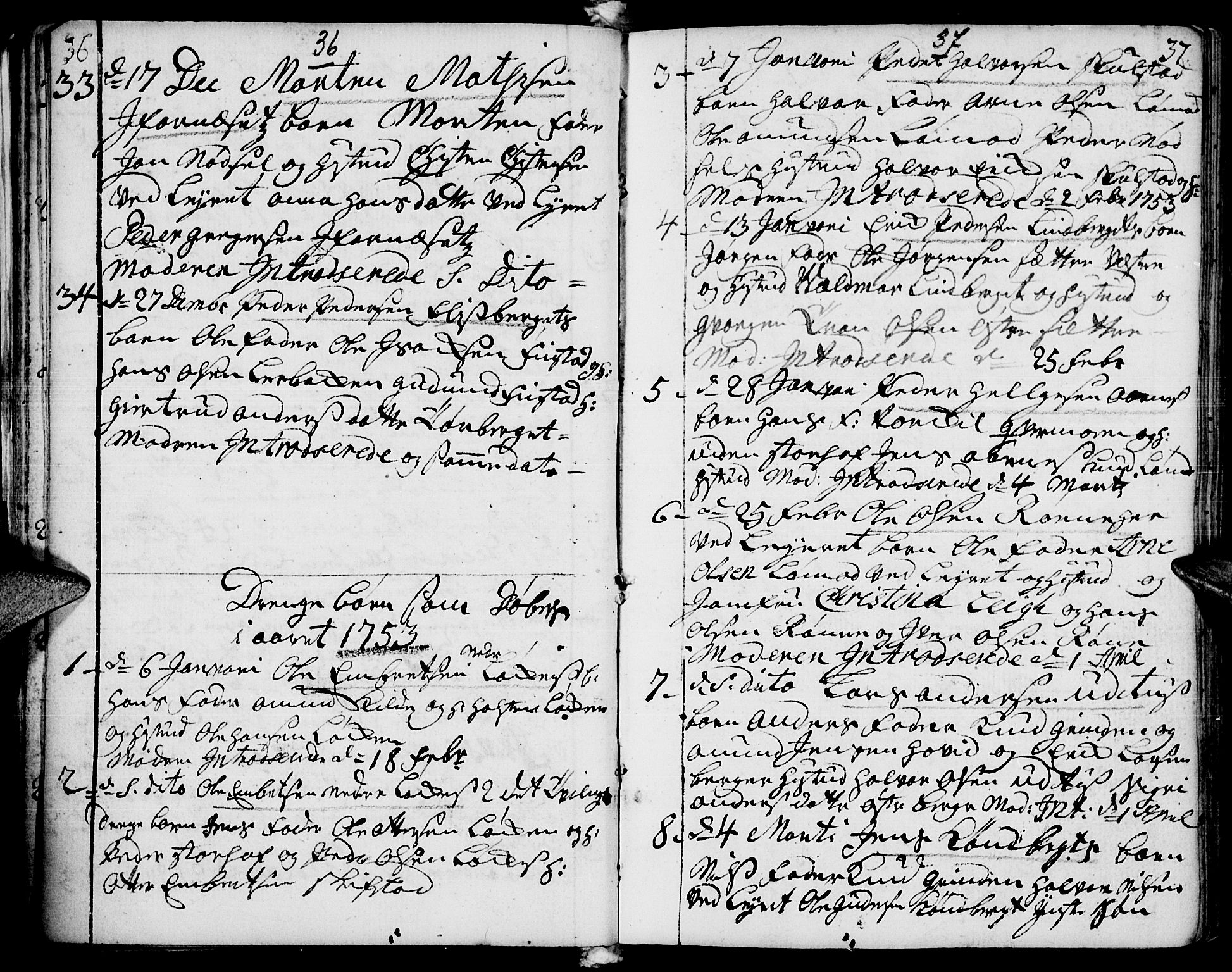 Elverum prestekontor, AV/SAH-PREST-044/H/Ha/Haa/L0002: Parish register (official) no. 2, 1751-1756, p. 36-37