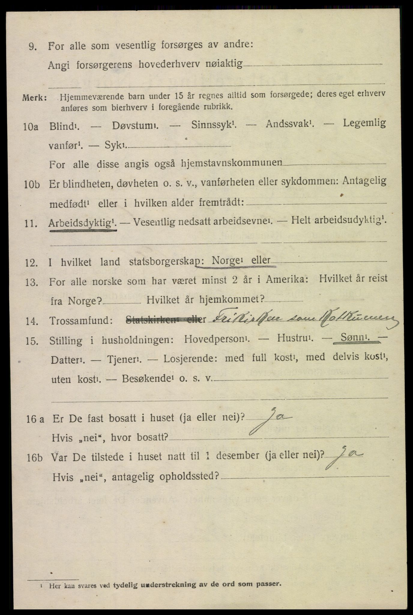 SAK, 1920 census for Øyestad, 1920, p. 9251