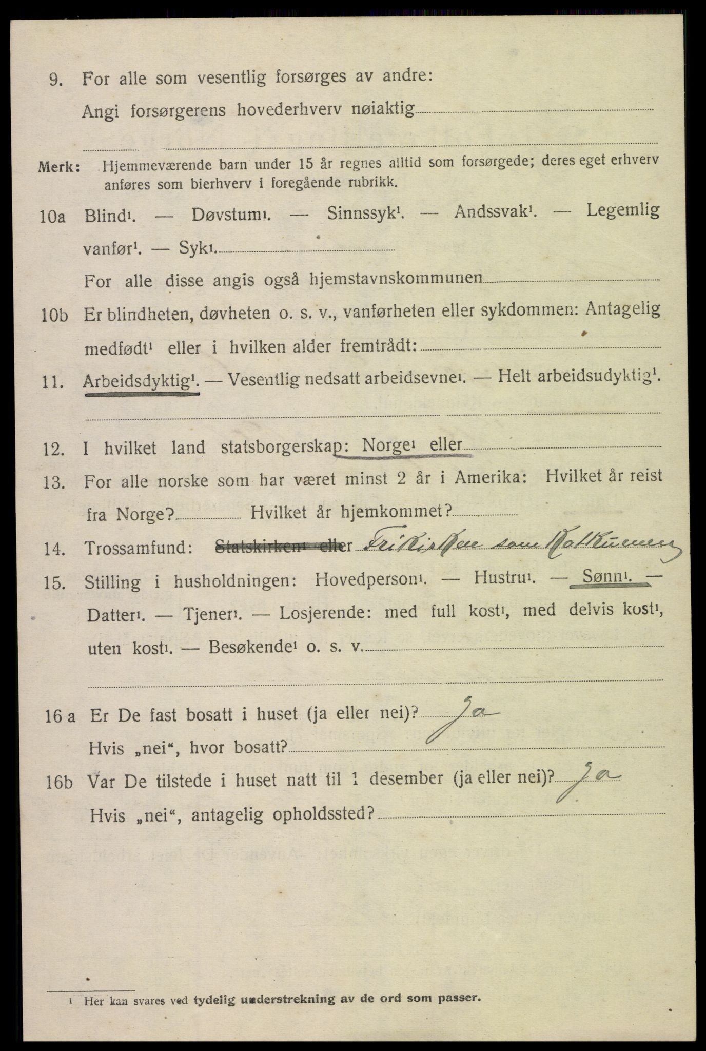 SAK, 1920 census for Øyestad, 1920, p. 9251