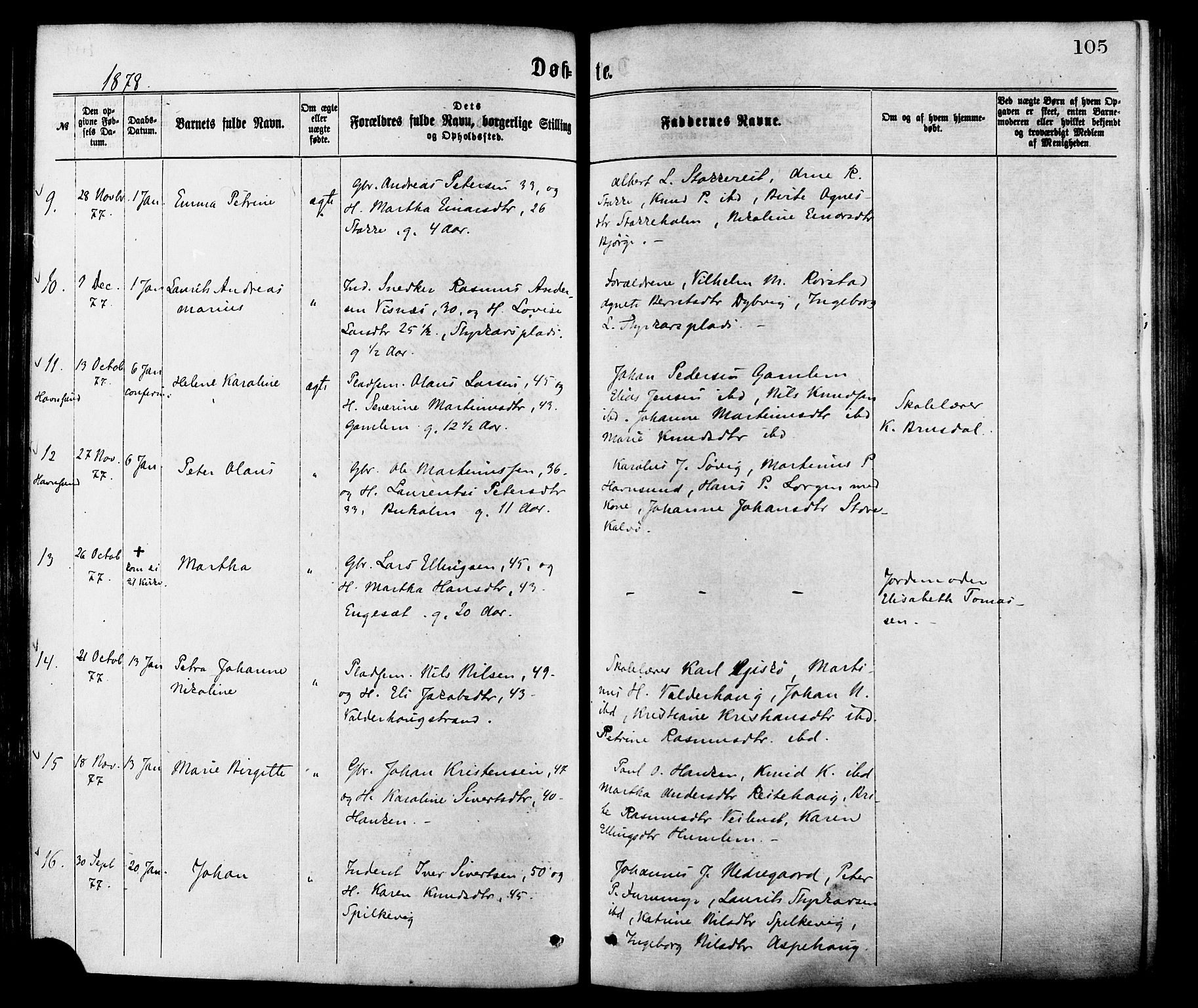 Ministerialprotokoller, klokkerbøker og fødselsregistre - Møre og Romsdal, SAT/A-1454/528/L0400: Parish register (official) no. 528A11, 1871-1879, p. 105