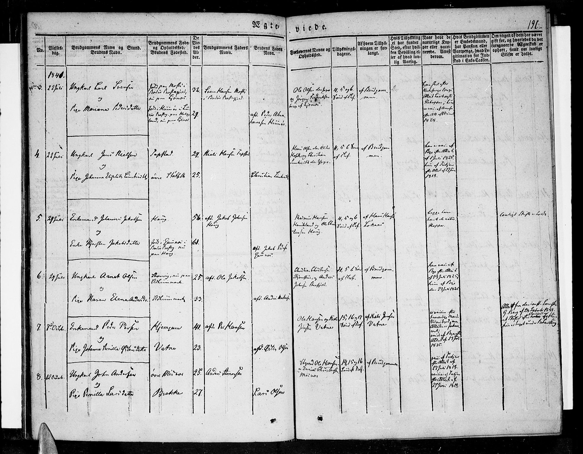 Ministerialprotokoller, klokkerbøker og fødselsregistre - Nordland, SAT/A-1459/852/L0737: Parish register (official) no. 852A07, 1833-1849, p. 191