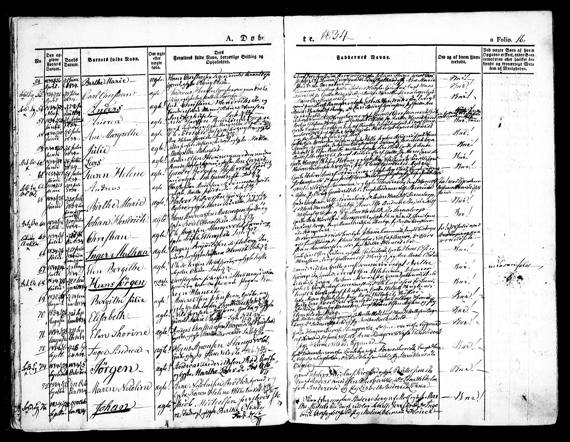 Råde prestekontor kirkebøker, SAO/A-2009/F/Fa/L0005: Parish register (official) no. 5, 1830-1853, p. 16