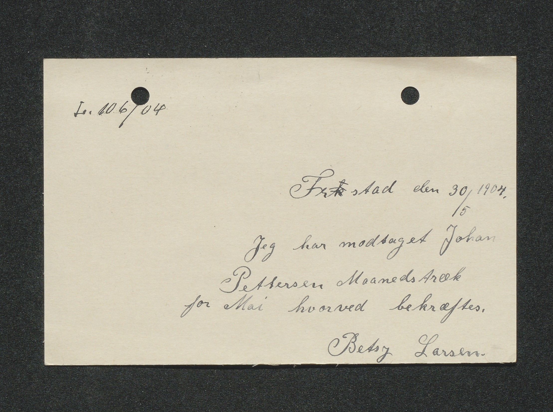 O. Terjesens rederi, AAKS/PA-2525/E/E01/L0013: Korrespondanse, 1904-1905
