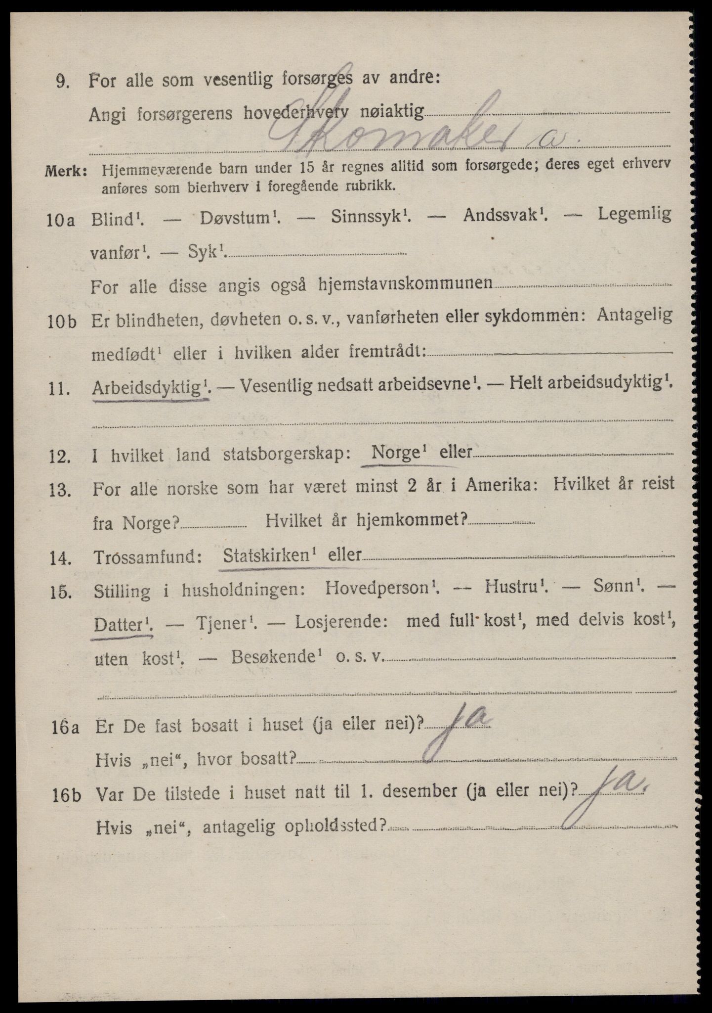 SAT, 1920 census for Grytten, 1920, p. 3165