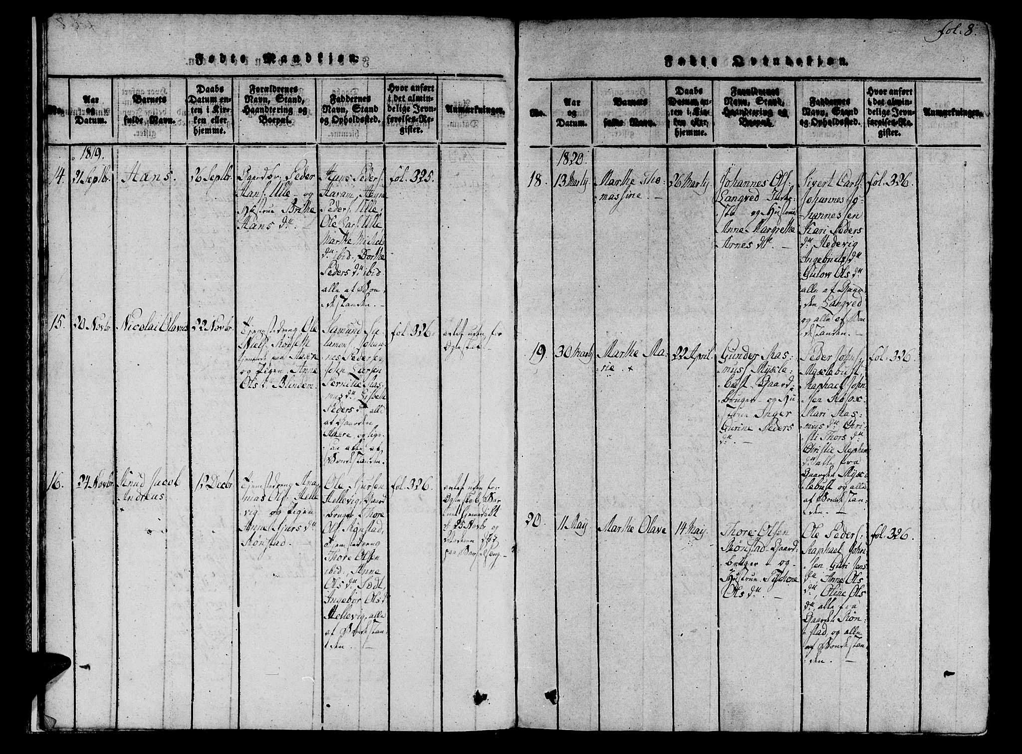 Ministerialprotokoller, klokkerbøker og fødselsregistre - Møre og Romsdal, SAT/A-1454/536/L0495: Parish register (official) no. 536A04, 1818-1847, p. 8