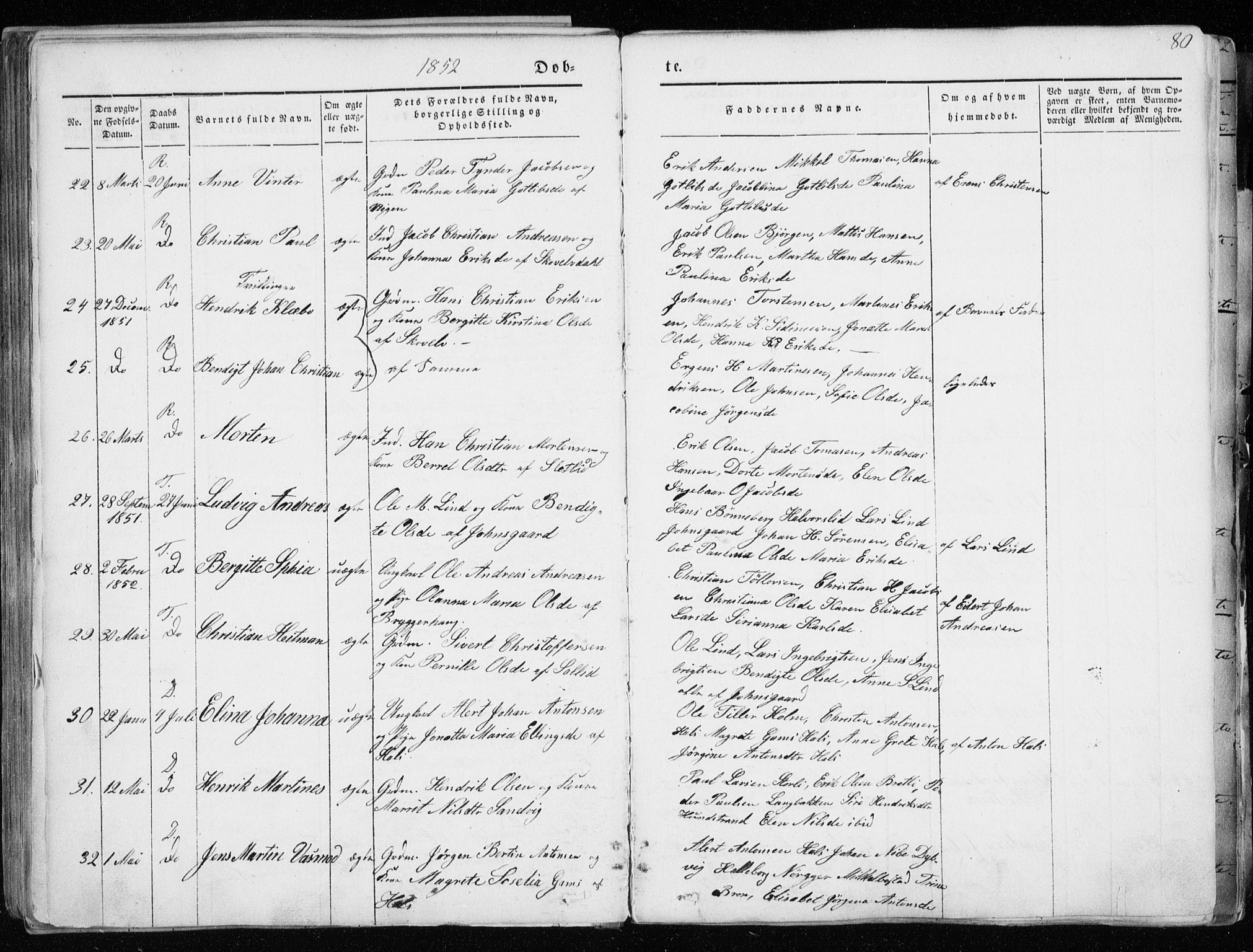 Tranøy sokneprestkontor, SATØ/S-1313/I/Ia/Iaa/L0006kirke: Parish register (official) no. 6, 1844-1855, p. 80
