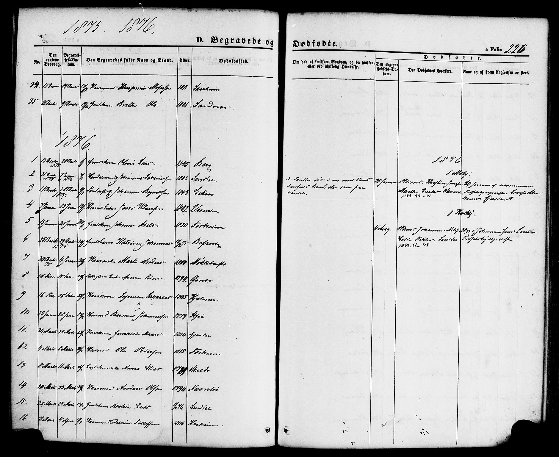Jølster sokneprestembete, SAB/A-80701/H/Haa/Haaa/L0011: Parish register (official) no. A 11, 1866-1881, p. 226