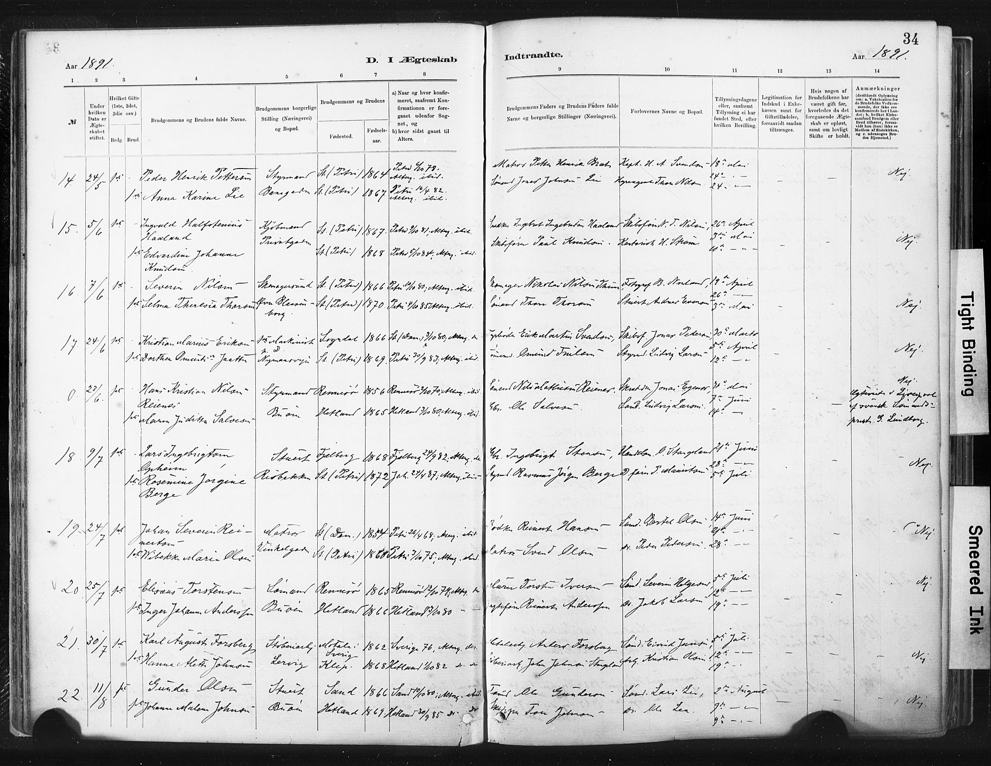 St. Johannes sokneprestkontor, SAST/A-101814/001/30/30BA/L0003: Parish register (official) no. A 3, 1885-1910, p. 34