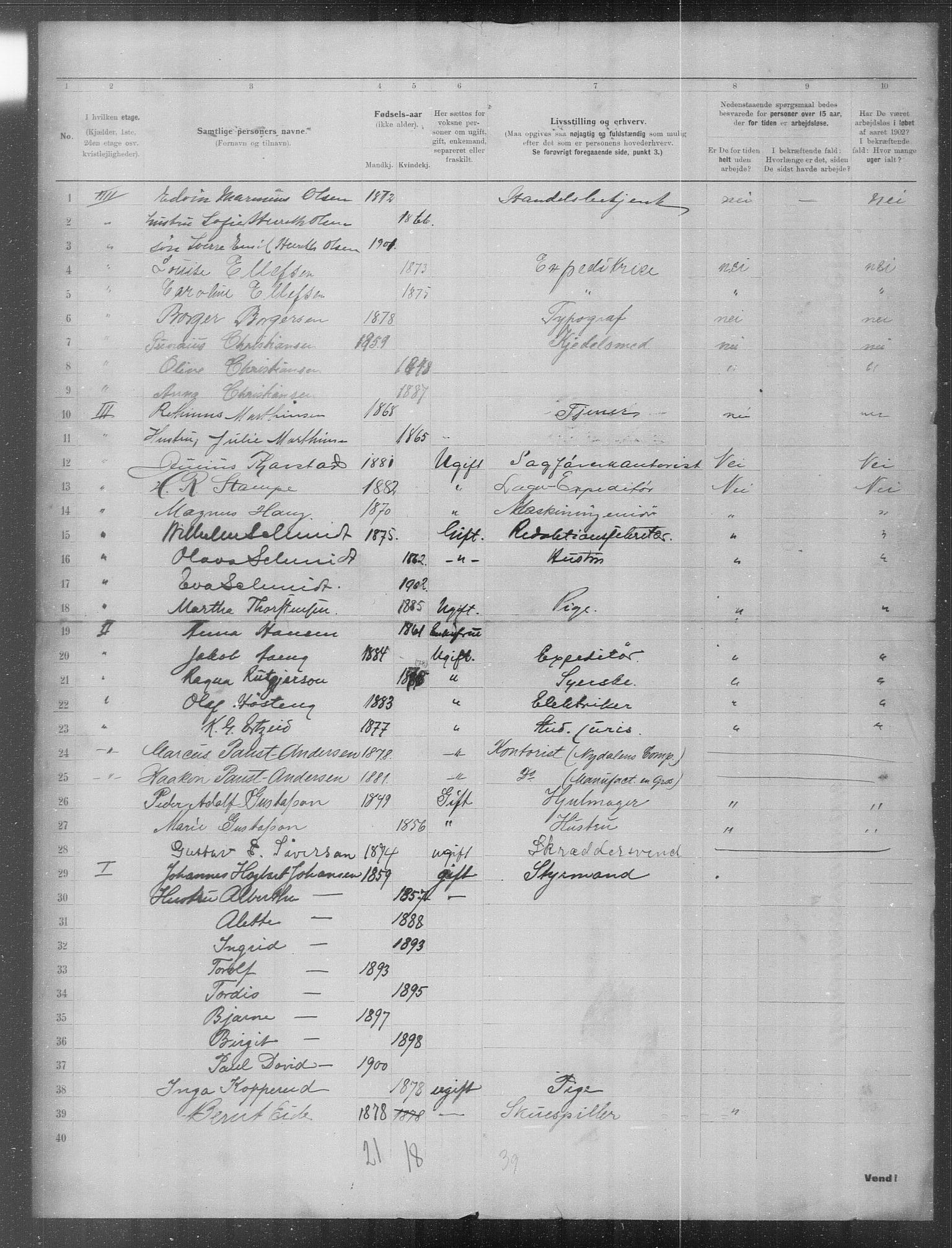 OBA, Municipal Census 1902 for Kristiania, 1902, p. 23714