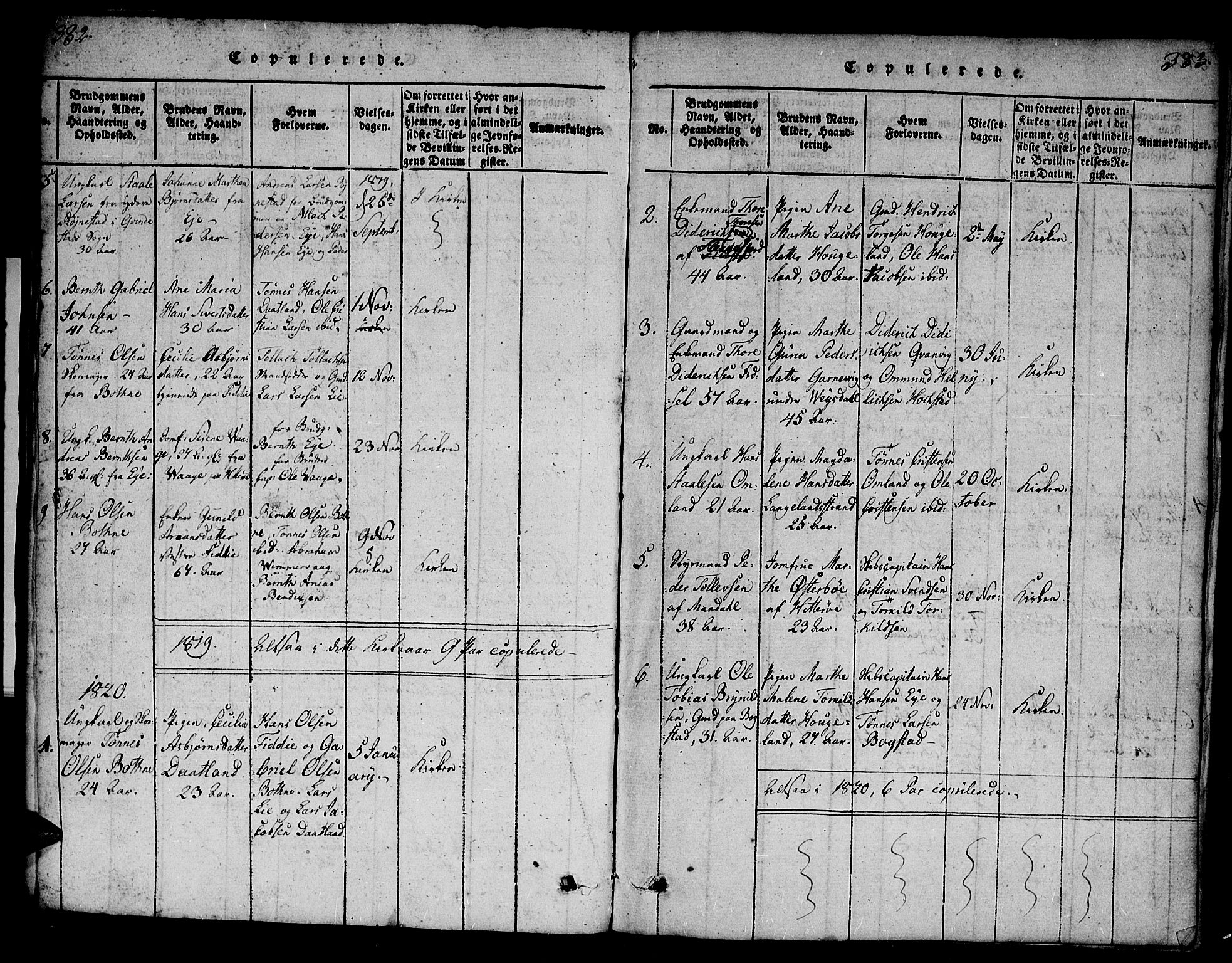 Flekkefjord sokneprestkontor, AV/SAK-1111-0012/F/Fa/Fab/L0003: Parish register (official) no. A 3, 1815-1830, p. 382-383