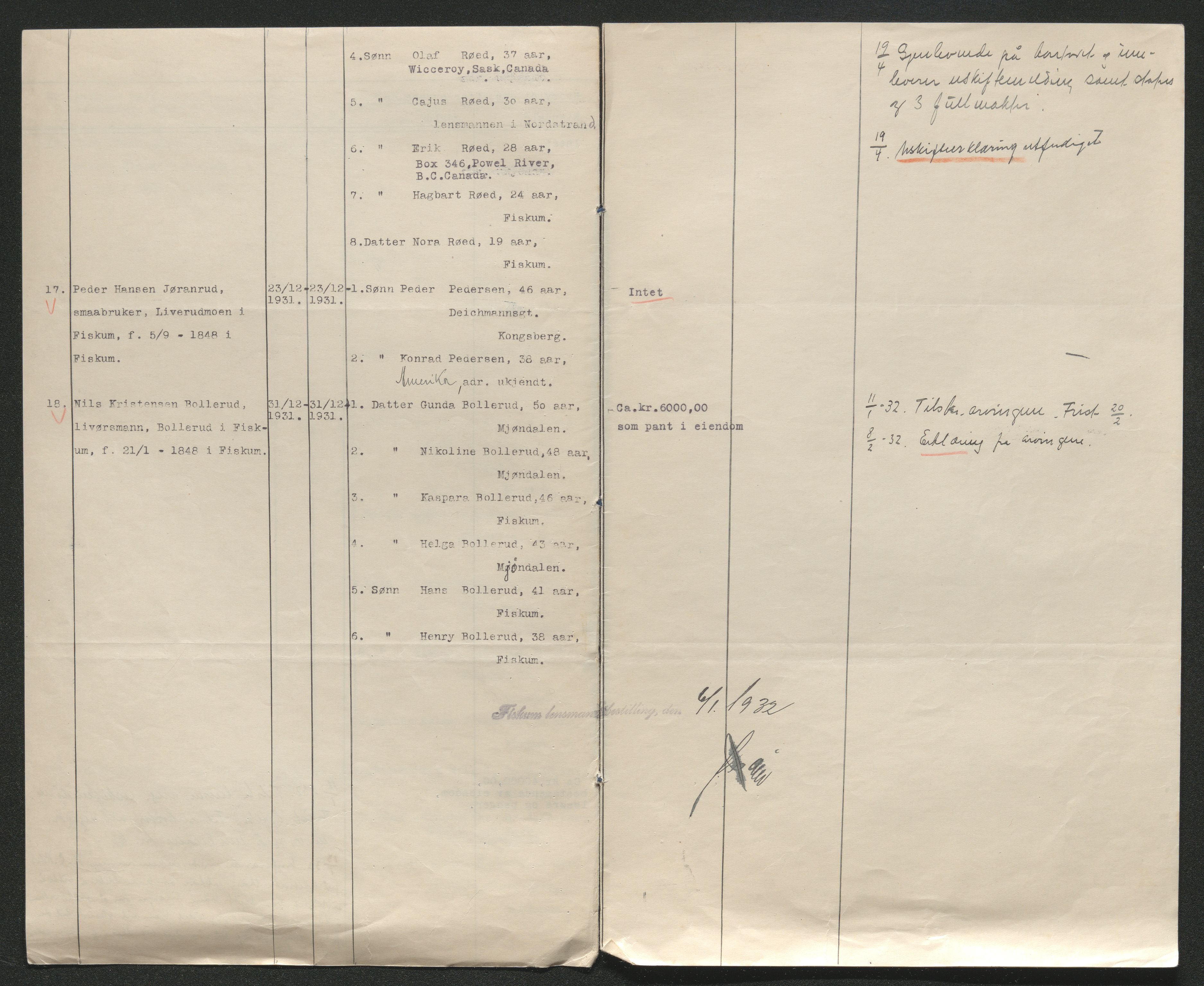 Eiker, Modum og Sigdal sorenskriveri, AV/SAKO-A-123/H/Ha/Hab/L0046: Dødsfallsmeldinger, 1930-1931, p. 1221