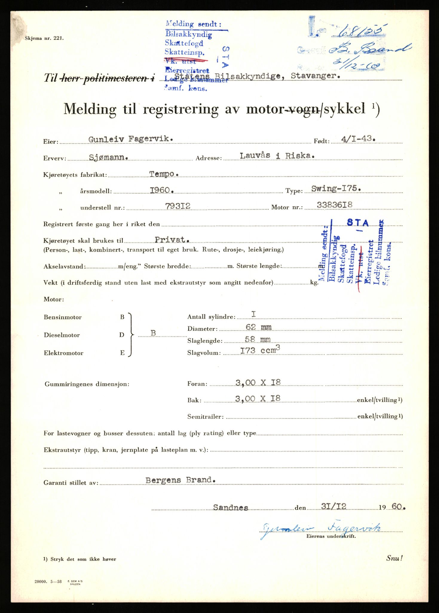 Stavanger trafikkstasjon, AV/SAST-A-101942/0/F/L0066: L-68000 - L-71599, 1930-1971, p. 491