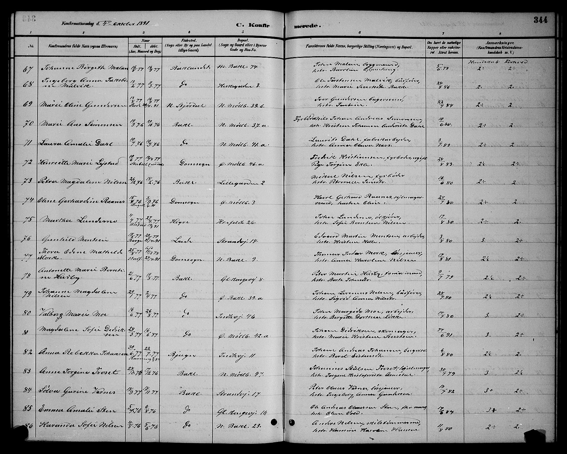 Ministerialprotokoller, klokkerbøker og fødselsregistre - Sør-Trøndelag, AV/SAT-A-1456/604/L0222: Parish register (copy) no. 604C05, 1886-1895, p. 344