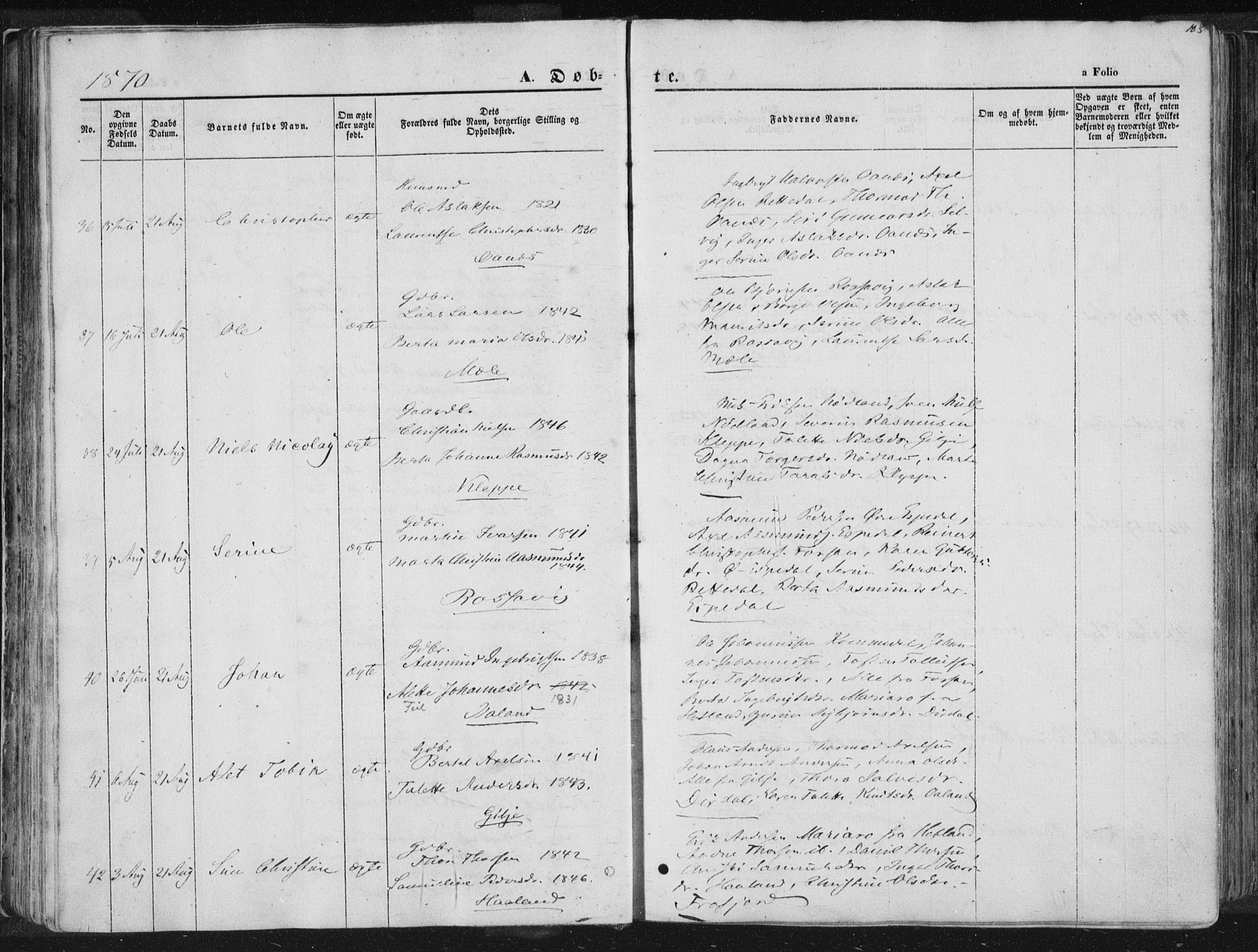 Høgsfjord sokneprestkontor, AV/SAST-A-101624/H/Ha/Haa/L0001: Parish register (official) no. A 1, 1854-1875, p. 103