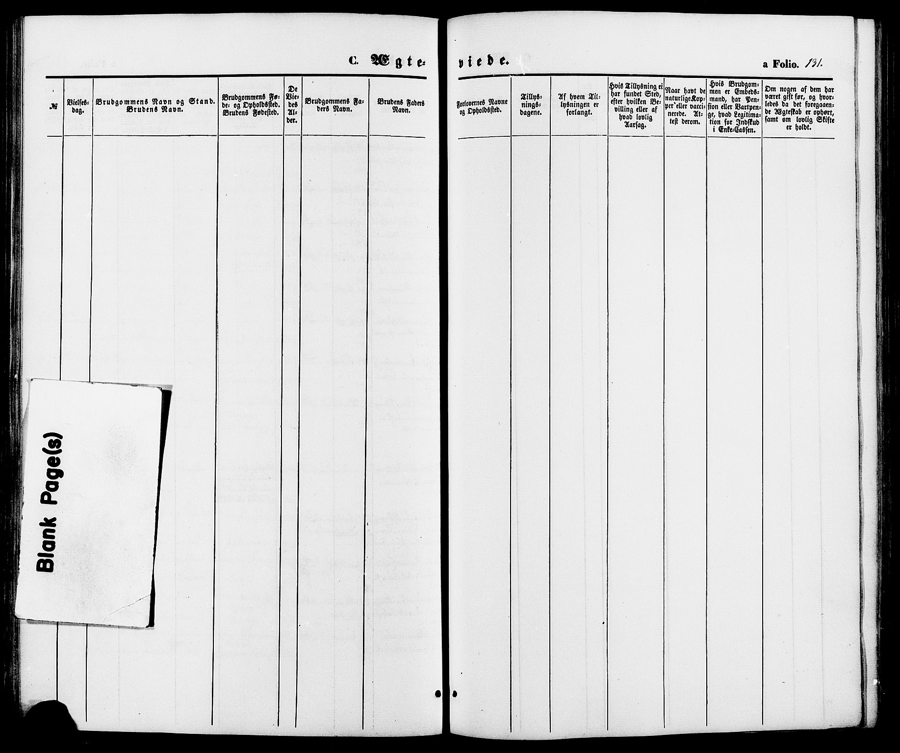 Oddernes sokneprestkontor, SAK/1111-0033/F/Fa/Fab/L0001: Parish register (official) no. A 1, 1865-1884, p. 131