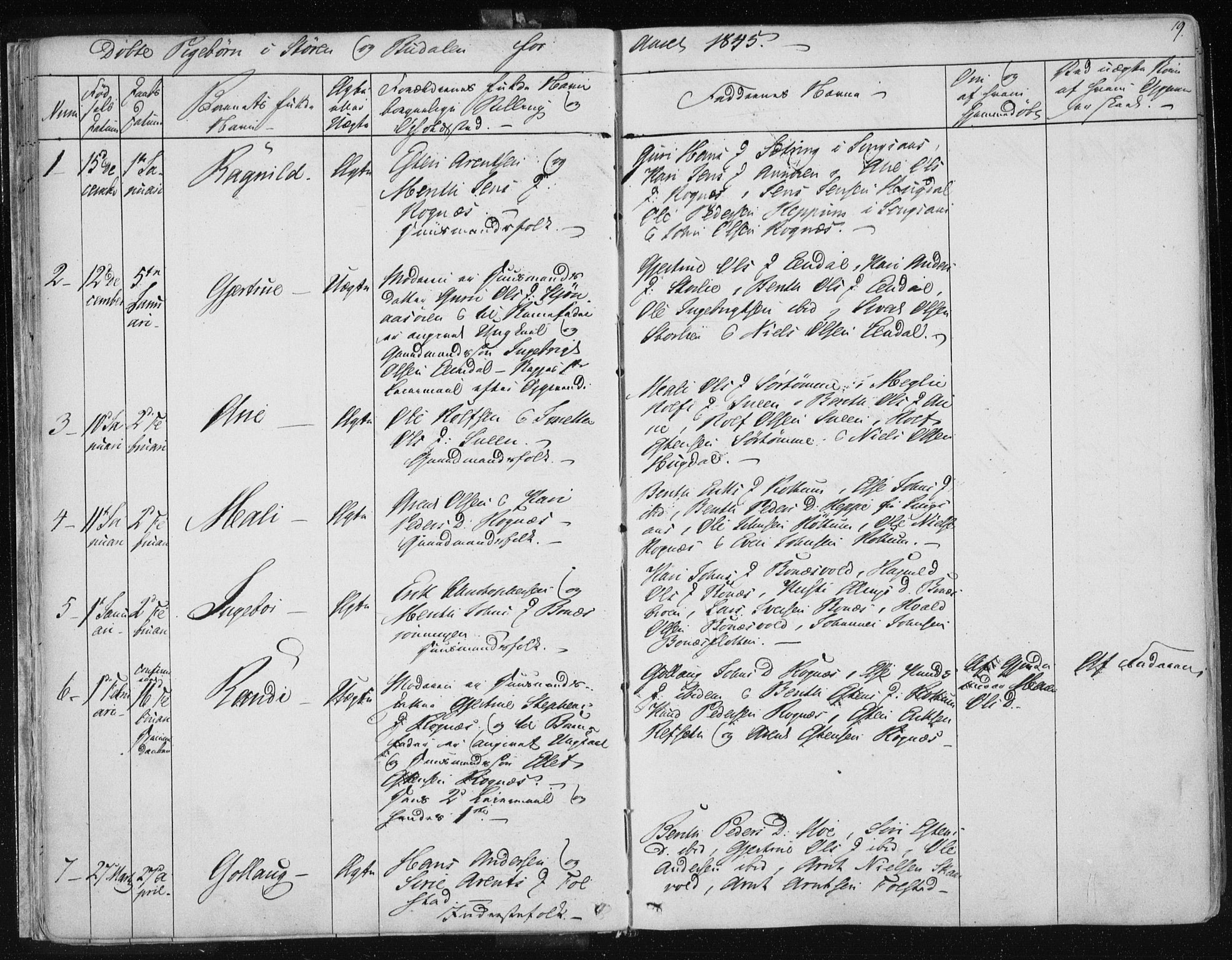 Ministerialprotokoller, klokkerbøker og fødselsregistre - Sør-Trøndelag, AV/SAT-A-1456/687/L0997: Parish register (official) no. 687A05 /1, 1843-1848, p. 19