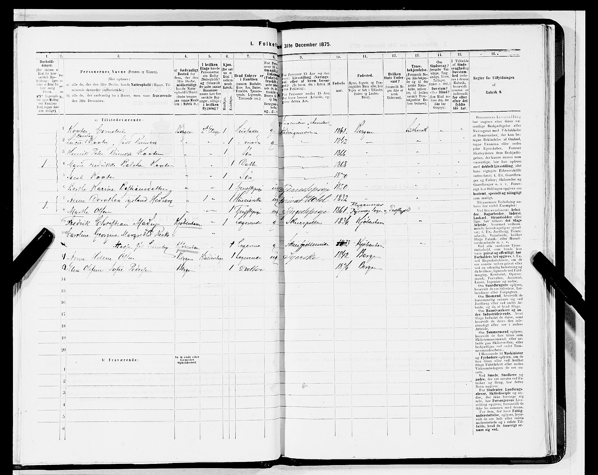 SAB, 1875 census for 1301 Bergen, 1875, p. 4502