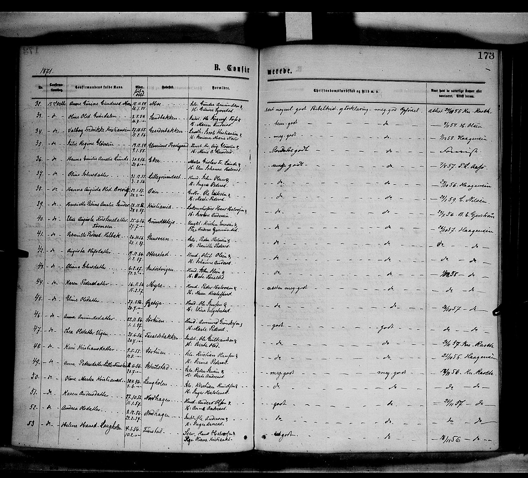 Elverum prestekontor, AV/SAH-PREST-044/H/Ha/Haa/L0011: Parish register (official) no. 11, 1869-1879, p. 173