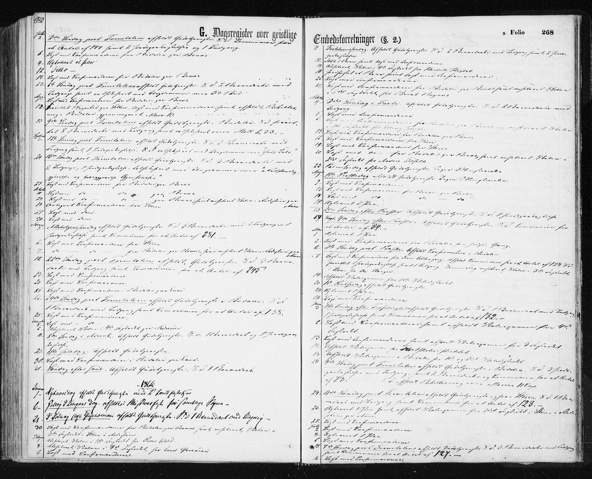 Ministerialprotokoller, klokkerbøker og fødselsregistre - Sør-Trøndelag, SAT/A-1456/687/L1001: Parish register (official) no. 687A07, 1863-1878, p. 268