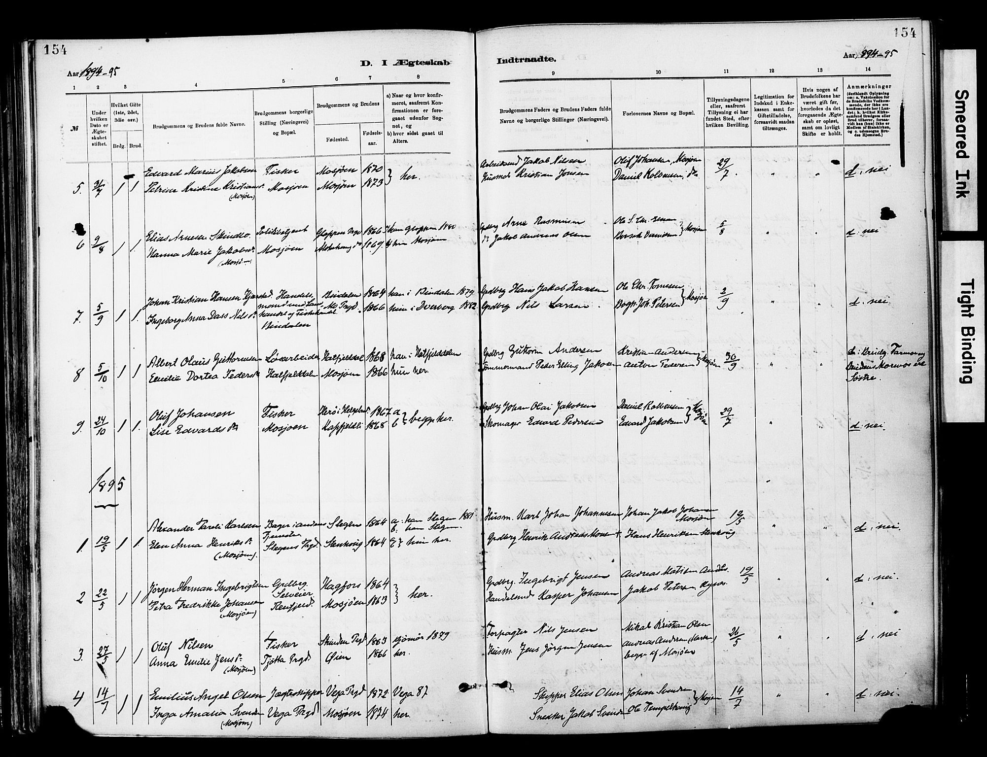 Ministerialprotokoller, klokkerbøker og fødselsregistre - Nordland, SAT/A-1459/820/L0296: Parish register (official) no. 820A17, 1880-1903, p. 154