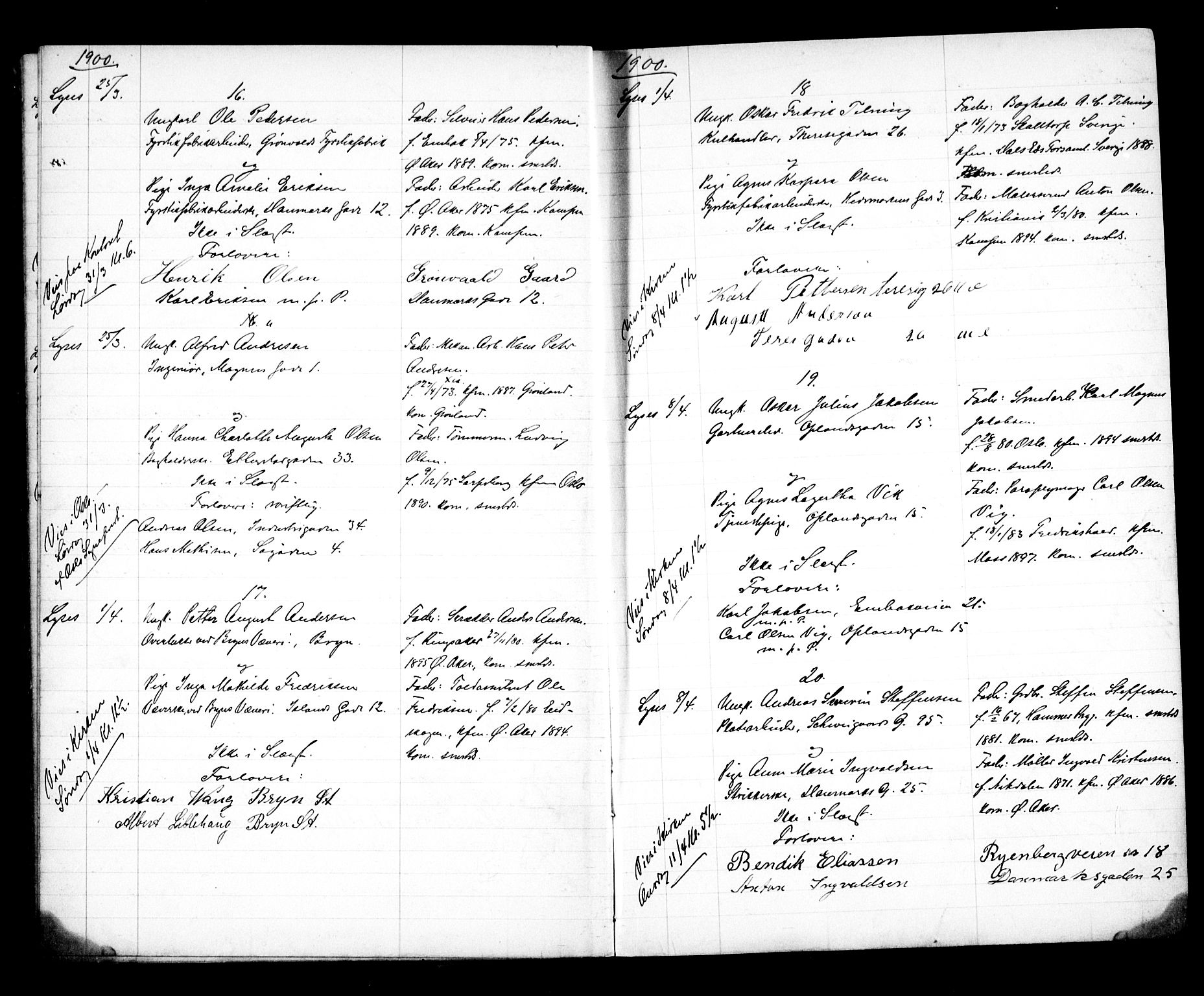 Vålerengen prestekontor Kirkebøker, AV/SAO-A-10878/H/Ha/L0001: Banns register no. 1, 1899-1910