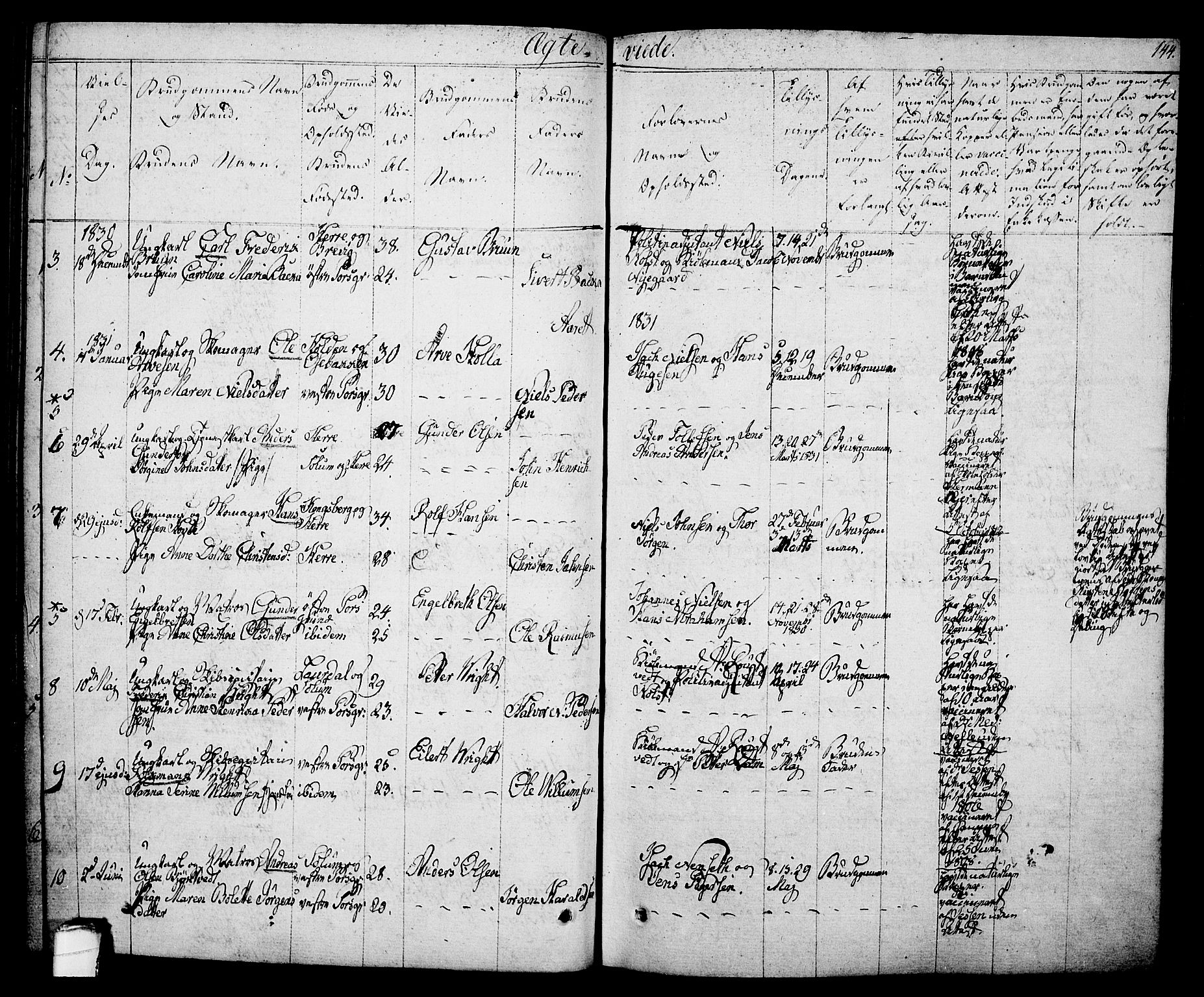 Porsgrunn kirkebøker , SAKO/A-104/F/Fa/L0005: Parish register (official) no. 5, 1828-1840, p. 144