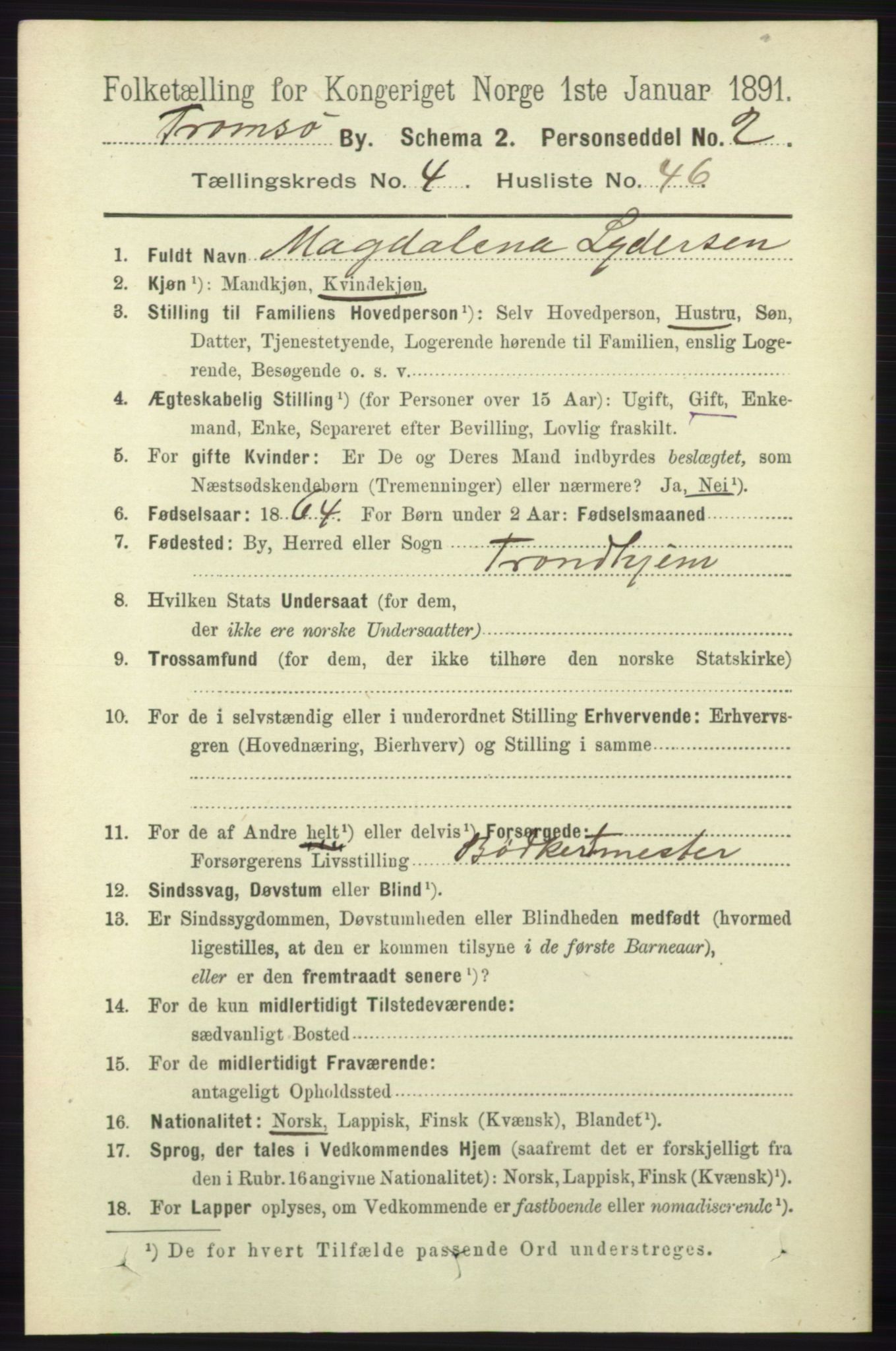 RA, 1891 census for 1902 Tromsø, 1891, p. 4723