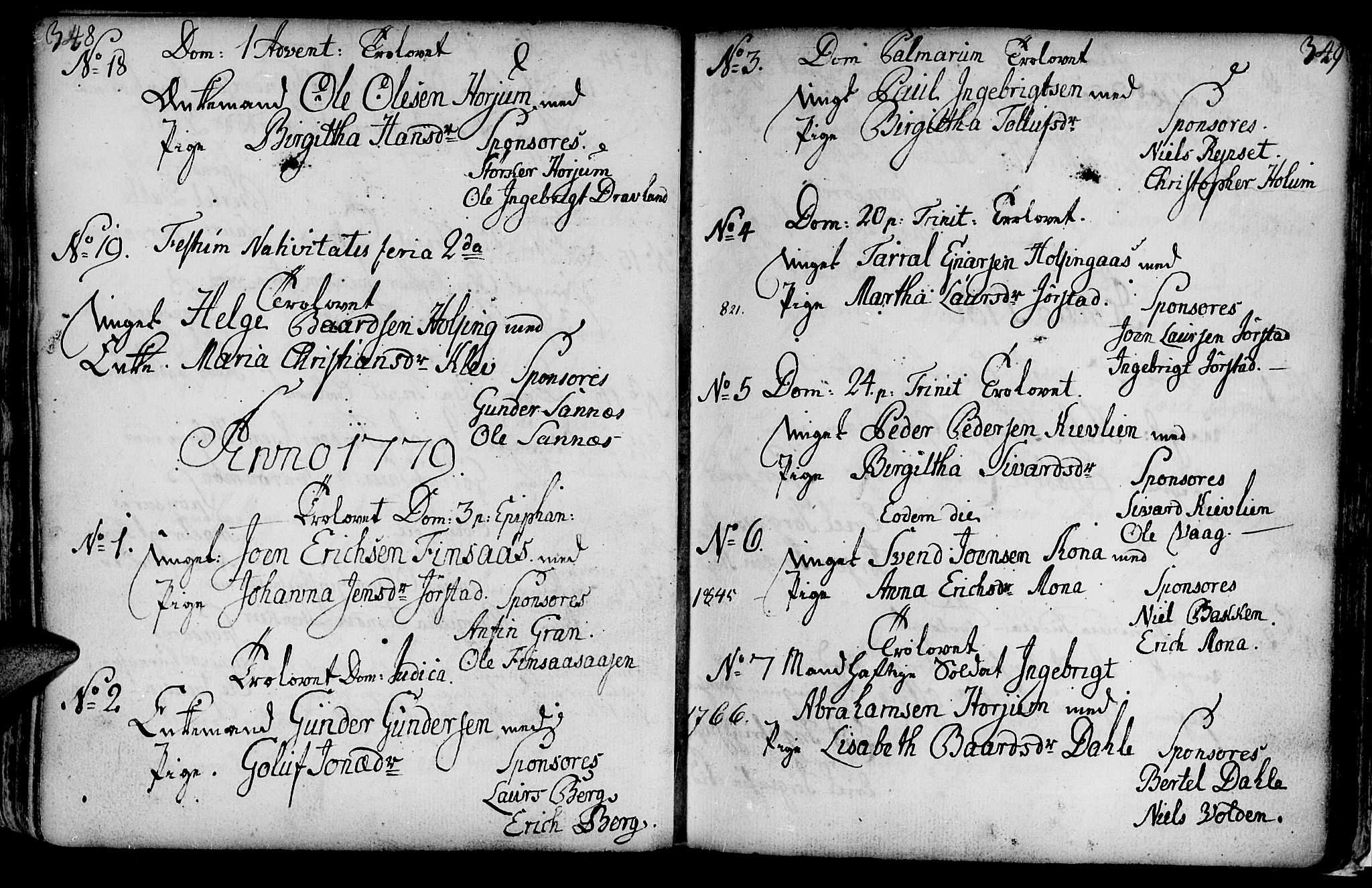 Ministerialprotokoller, klokkerbøker og fødselsregistre - Nord-Trøndelag, SAT/A-1458/749/L0467: Parish register (official) no. 749A01, 1733-1787, p. 348-349