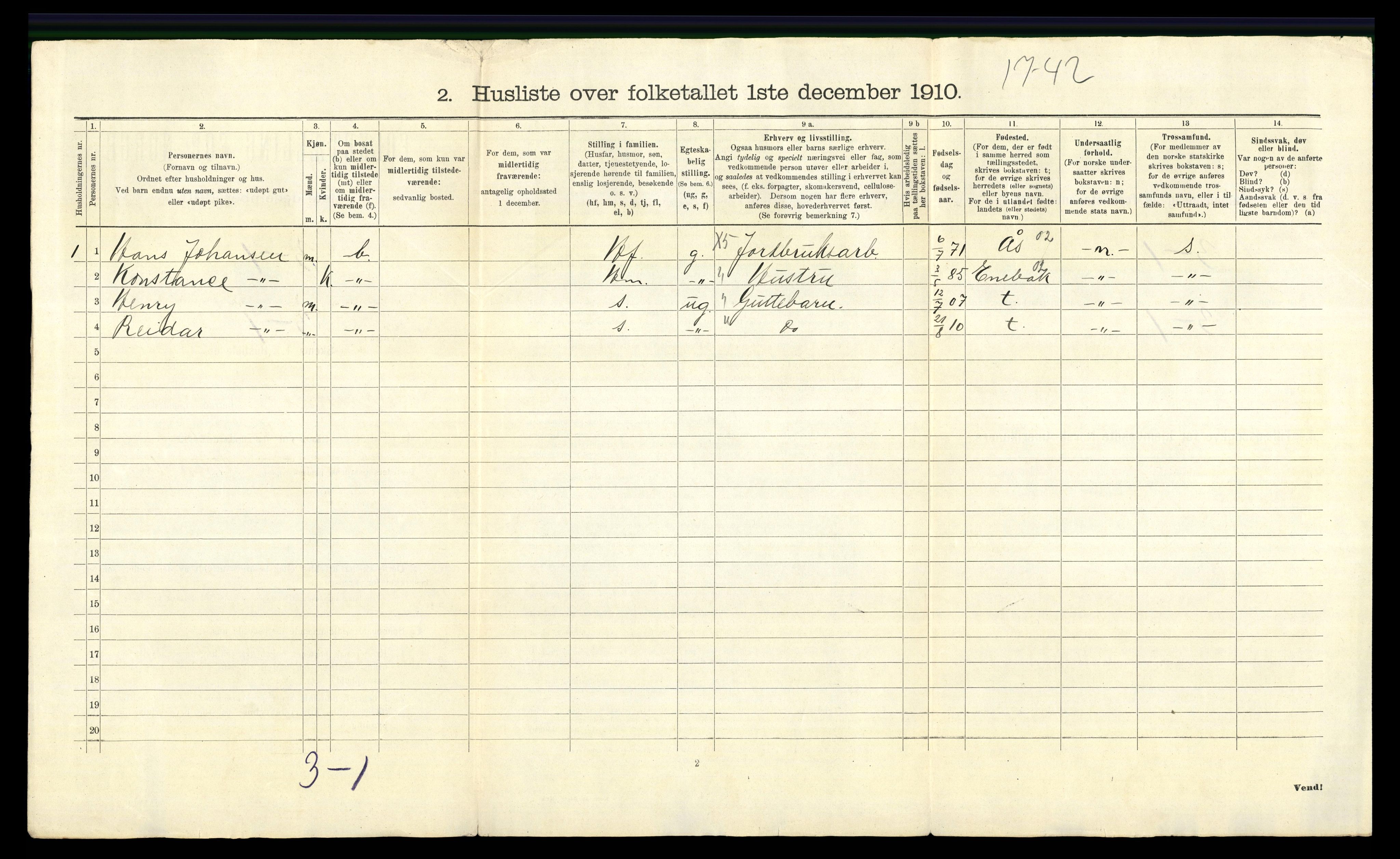 RA, 1910 census for Kråkstad, 1910, p. 528