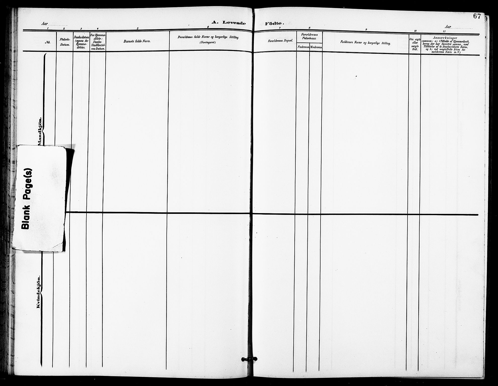 Lenvik sokneprestembete, SATØ/S-1310/H/Ha/Hab/L0022klokker: Parish register (copy) no. 22, 1901-1918, p. 67