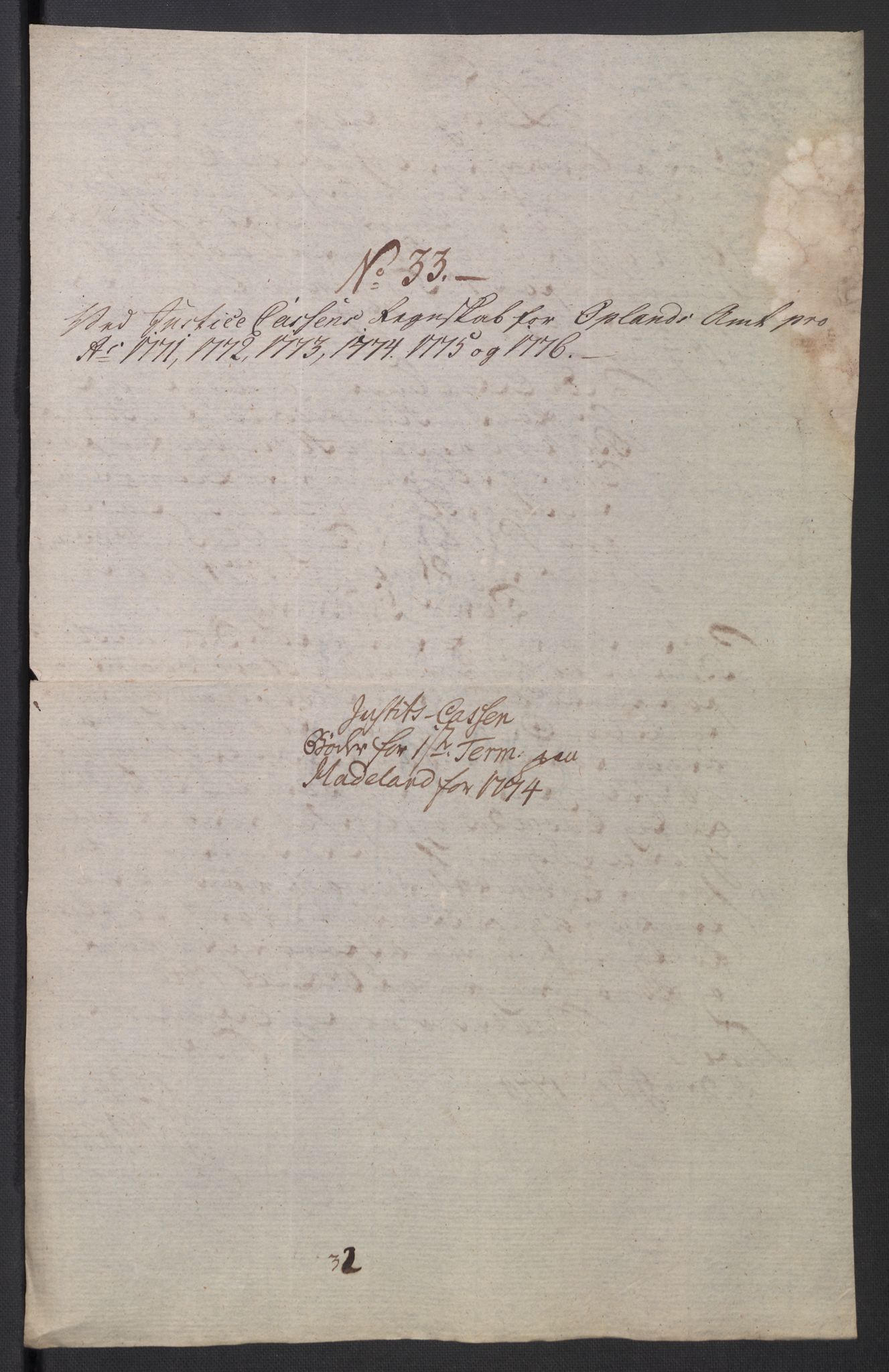 Rentekammeret inntil 1814, Reviderte regnskaper, Mindre regnskaper, AV/RA-EA-4068/Rb/L0014: Opplands amt, 1771-1779, p. 130