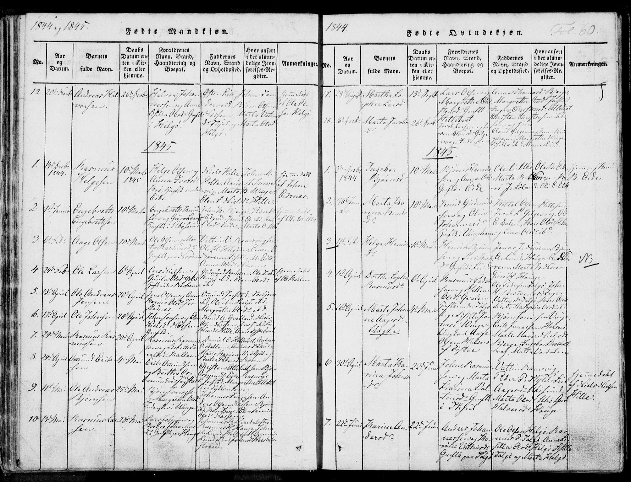 Nedstrand sokneprestkontor, AV/SAST-A-101841/01/IV: Parish register (official) no. A 7, 1816-1870, p. 60