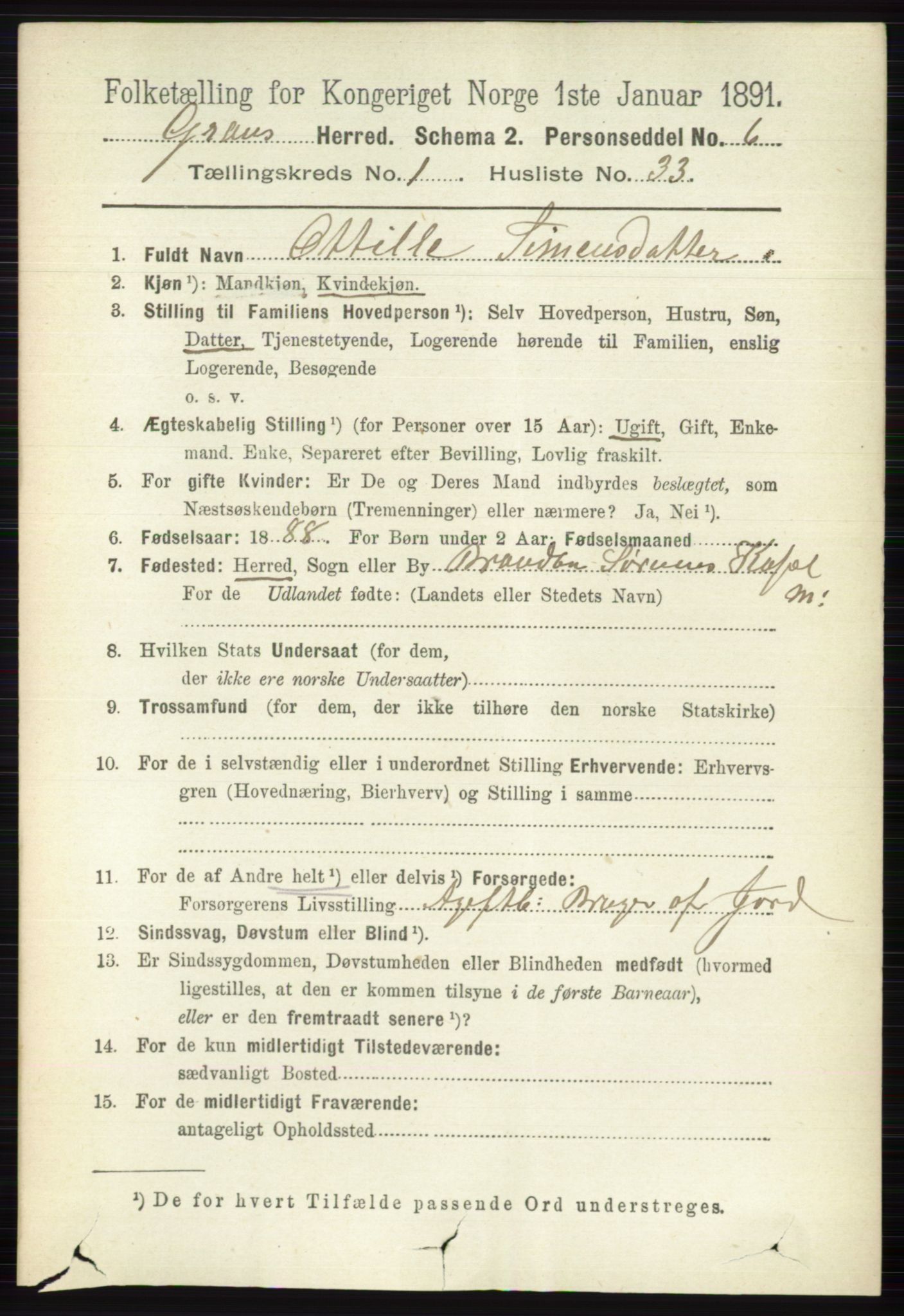 RA, 1891 census for 0534 Gran, 1891, p. 271