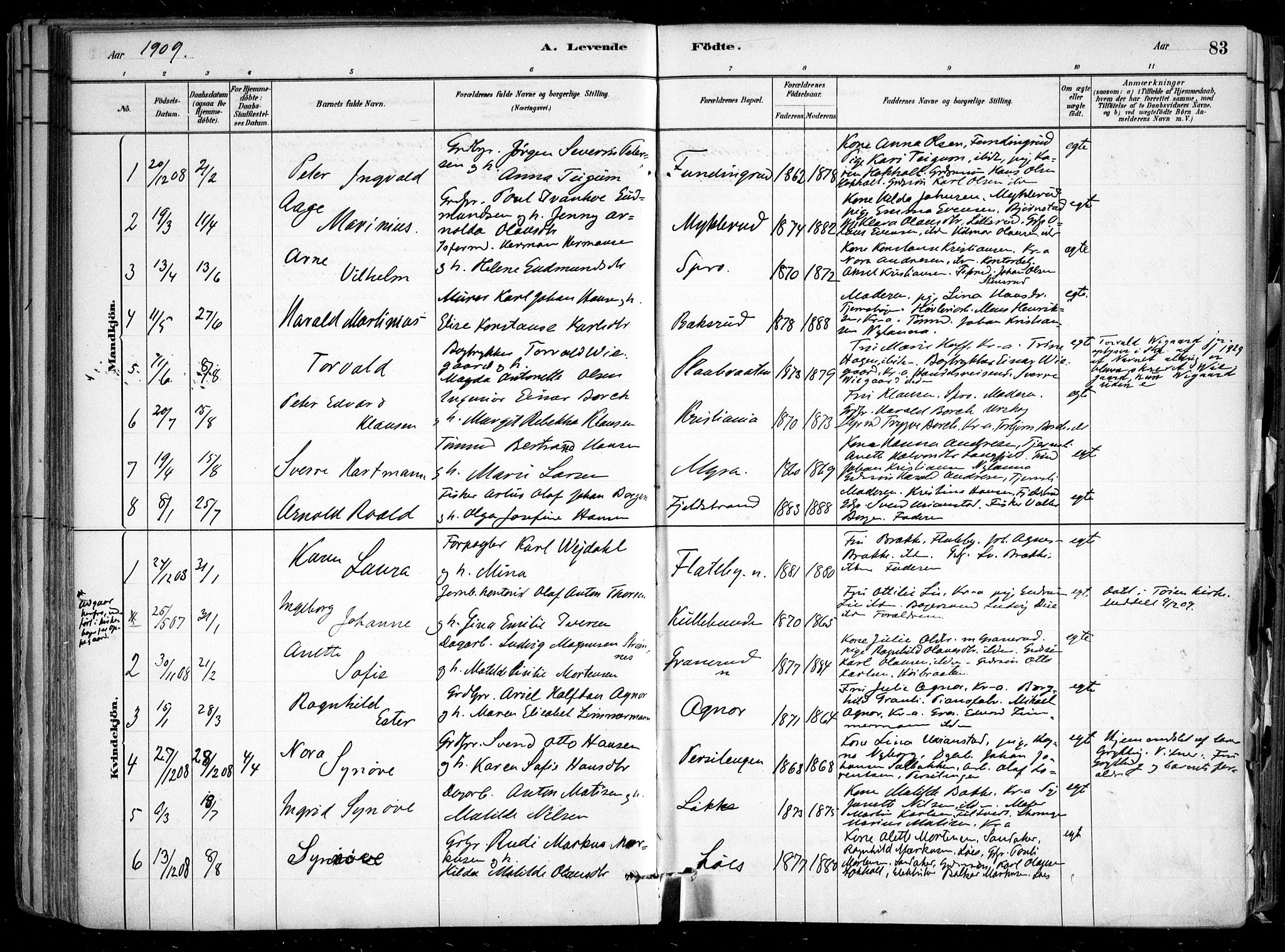 Nesodden prestekontor Kirkebøker, SAO/A-10013/F/Fa/L0009: Parish register (official) no. I 9, 1880-1915, p. 83