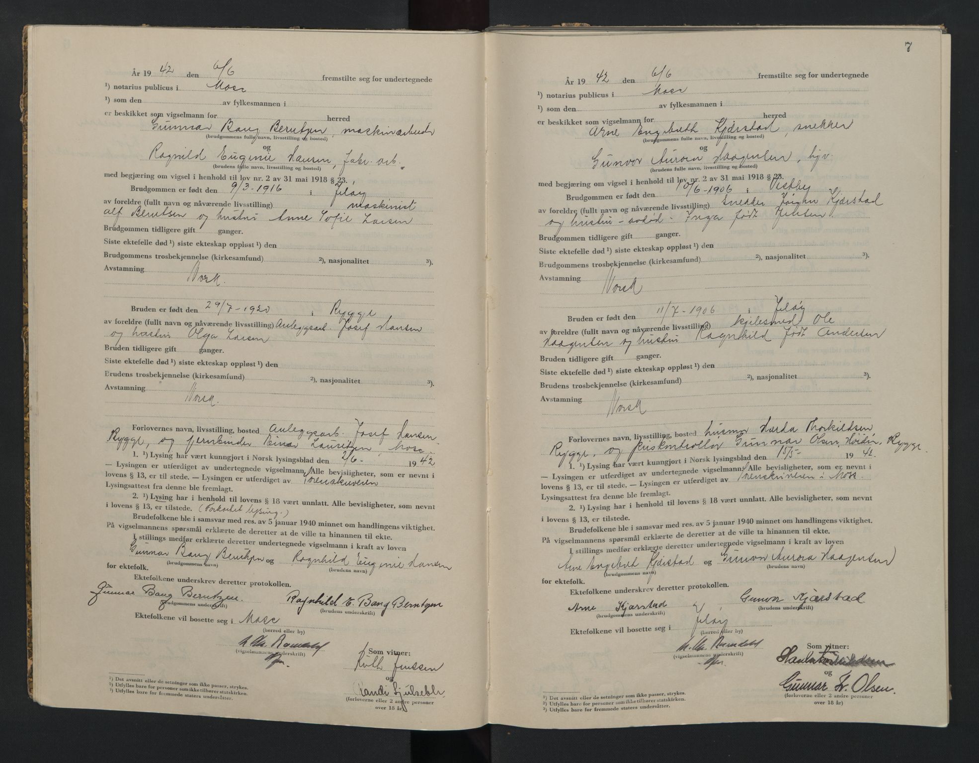 Moss sorenskriveri, AV/SAO-A-10168, 1942-1943, p. 7
