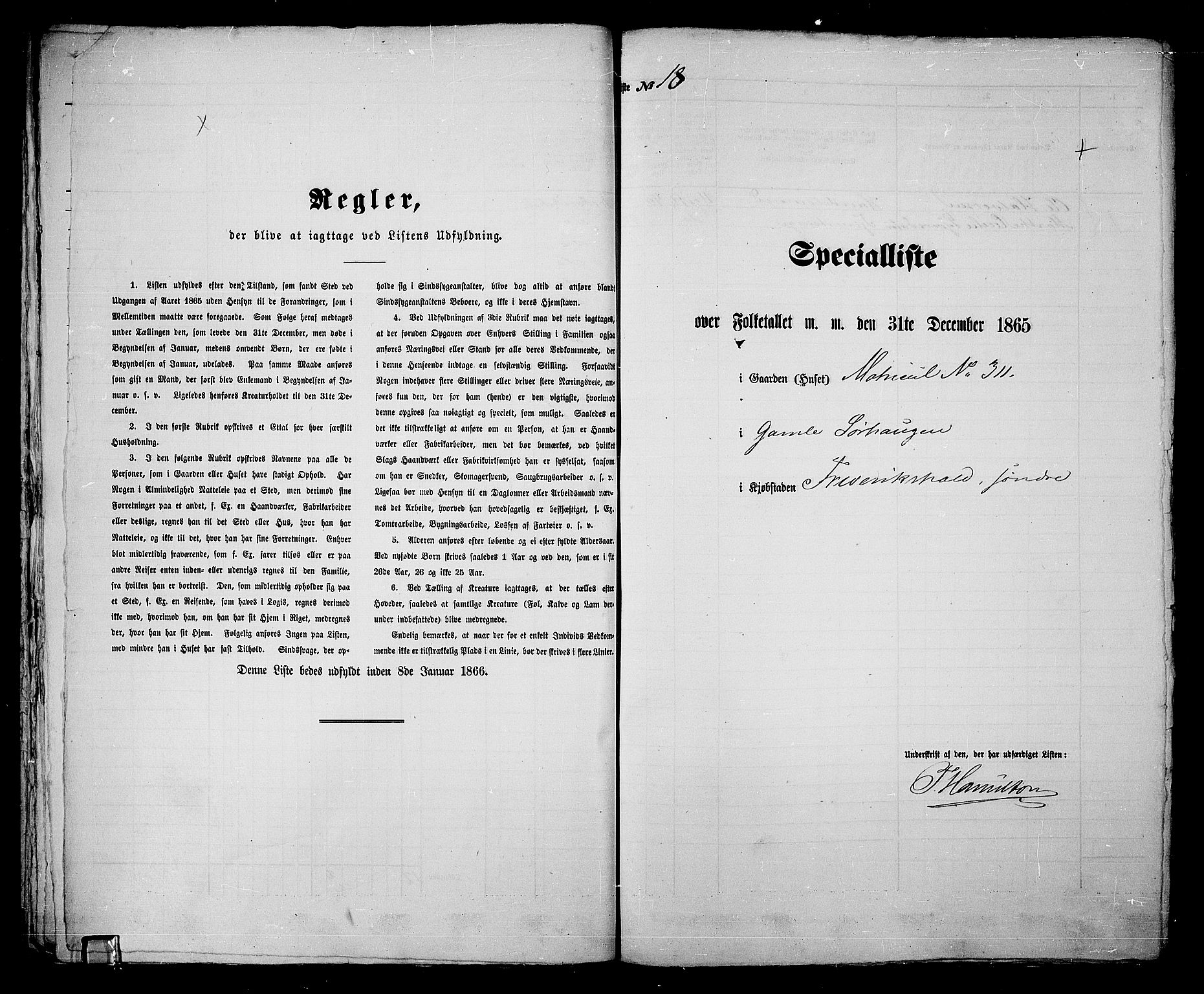 RA, 1865 census for Fredrikshald, 1865, p. 40