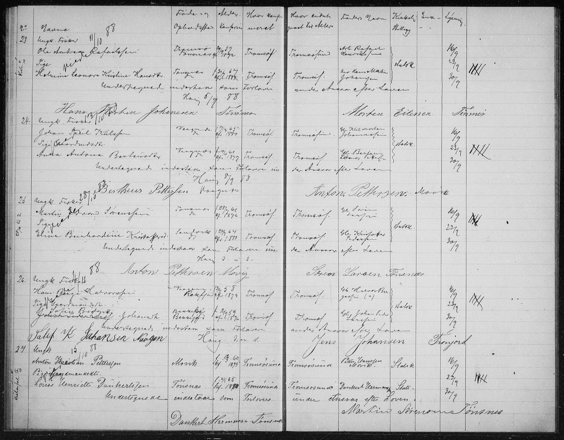 Tromsøysund sokneprestkontor, AV/SATØ-S-1304/H/Hc/L0057: Banns register no. 57, 1887-1894