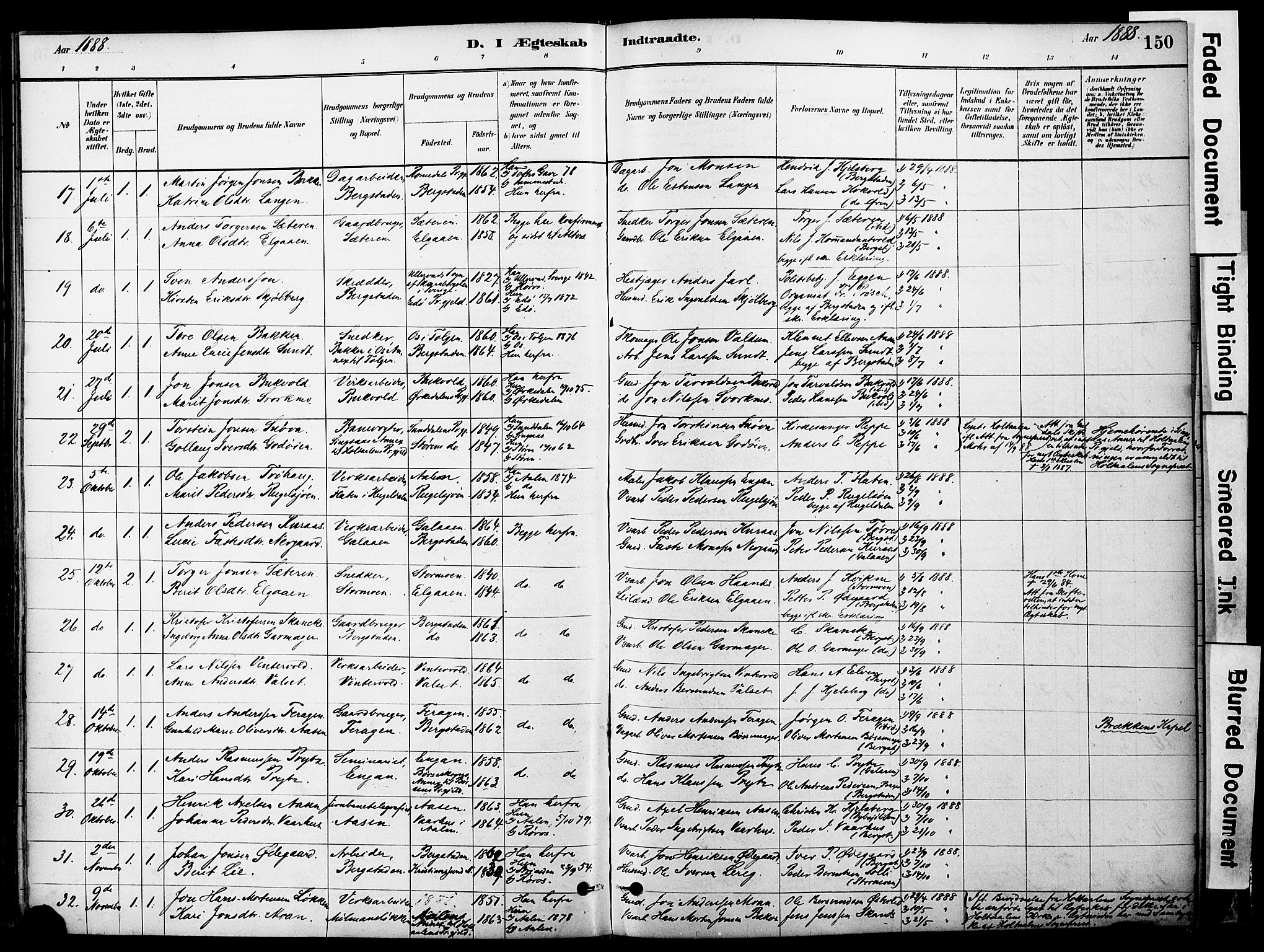 Ministerialprotokoller, klokkerbøker og fødselsregistre - Sør-Trøndelag, SAT/A-1456/681/L0933: Parish register (official) no. 681A11, 1879-1890, p. 150