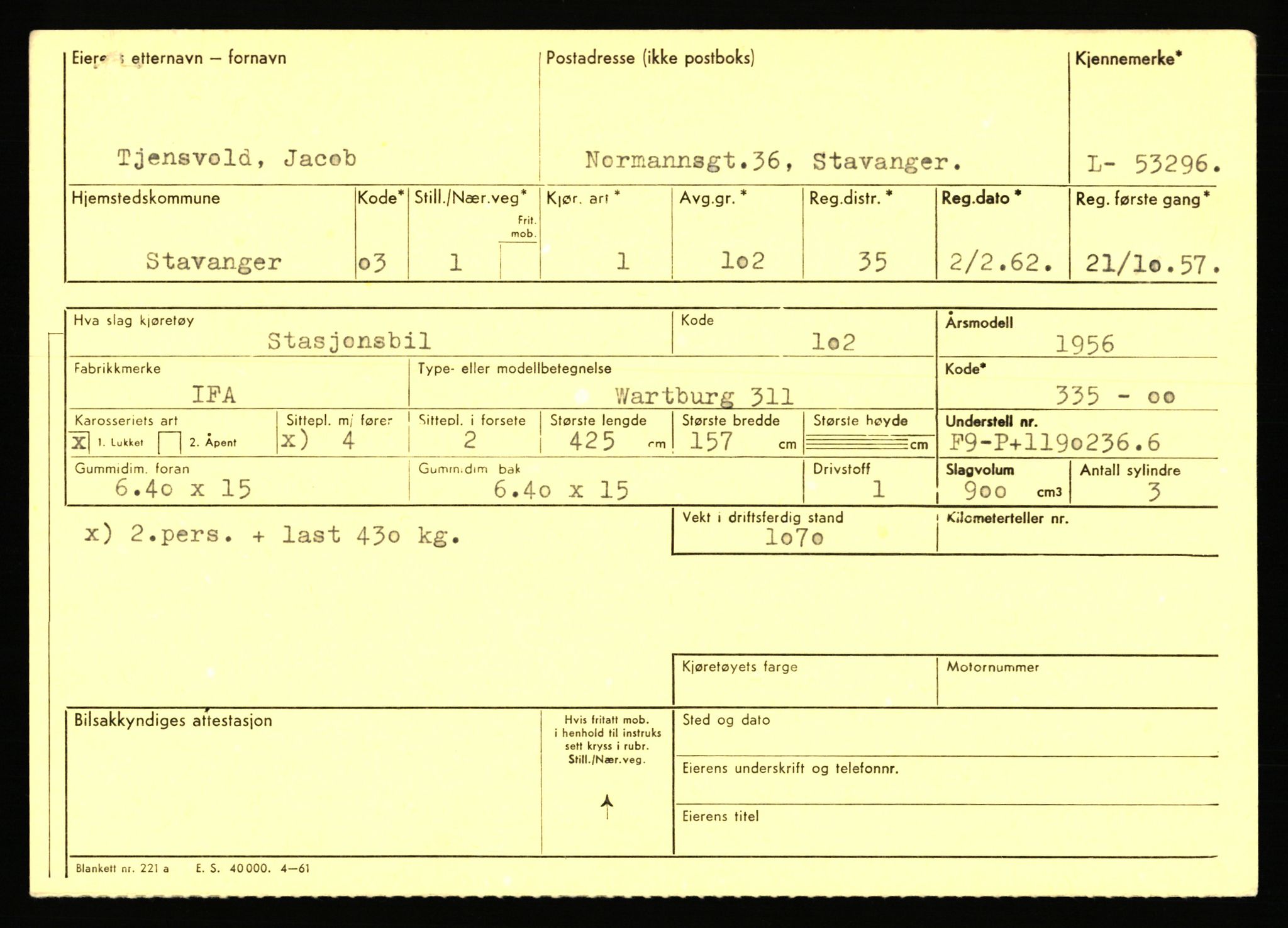 Stavanger trafikkstasjon, AV/SAST-A-101942/0/F/L0053: L-52900 - L-54199, 1930-1971, p. 1039