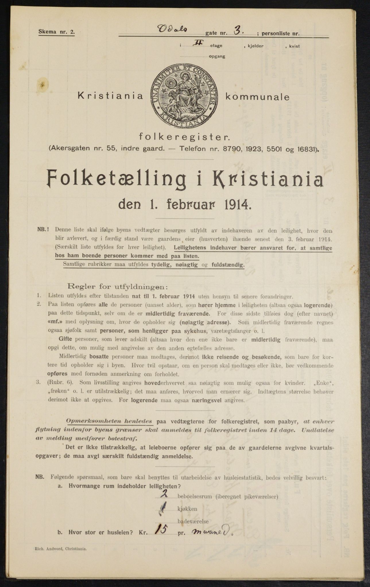 OBA, Municipal Census 1914 for Kristiania, 1914, p. 74401