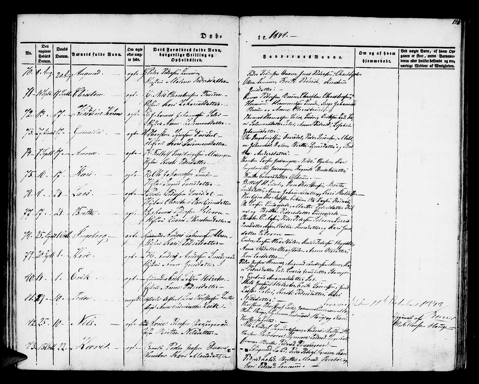 Hafslo sokneprestembete, SAB/A-80301/H/Haa/Haaa/L0005: Parish register (official) no. A 5, 1834-1852, p. 126